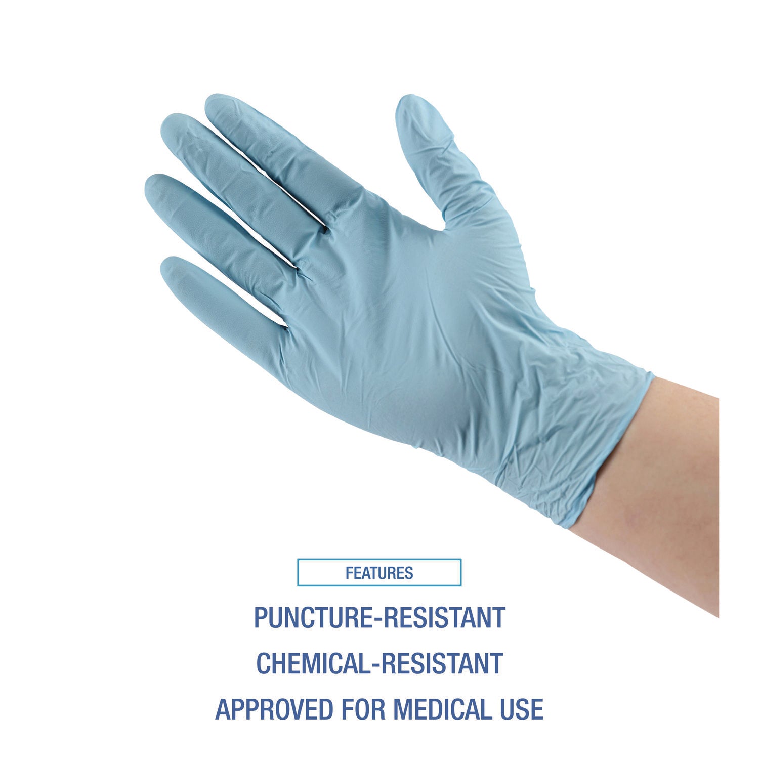 Boardwalk® Disposable Examination Nitrile Gloves, Medium, Blue, 5 mil, 100/Box