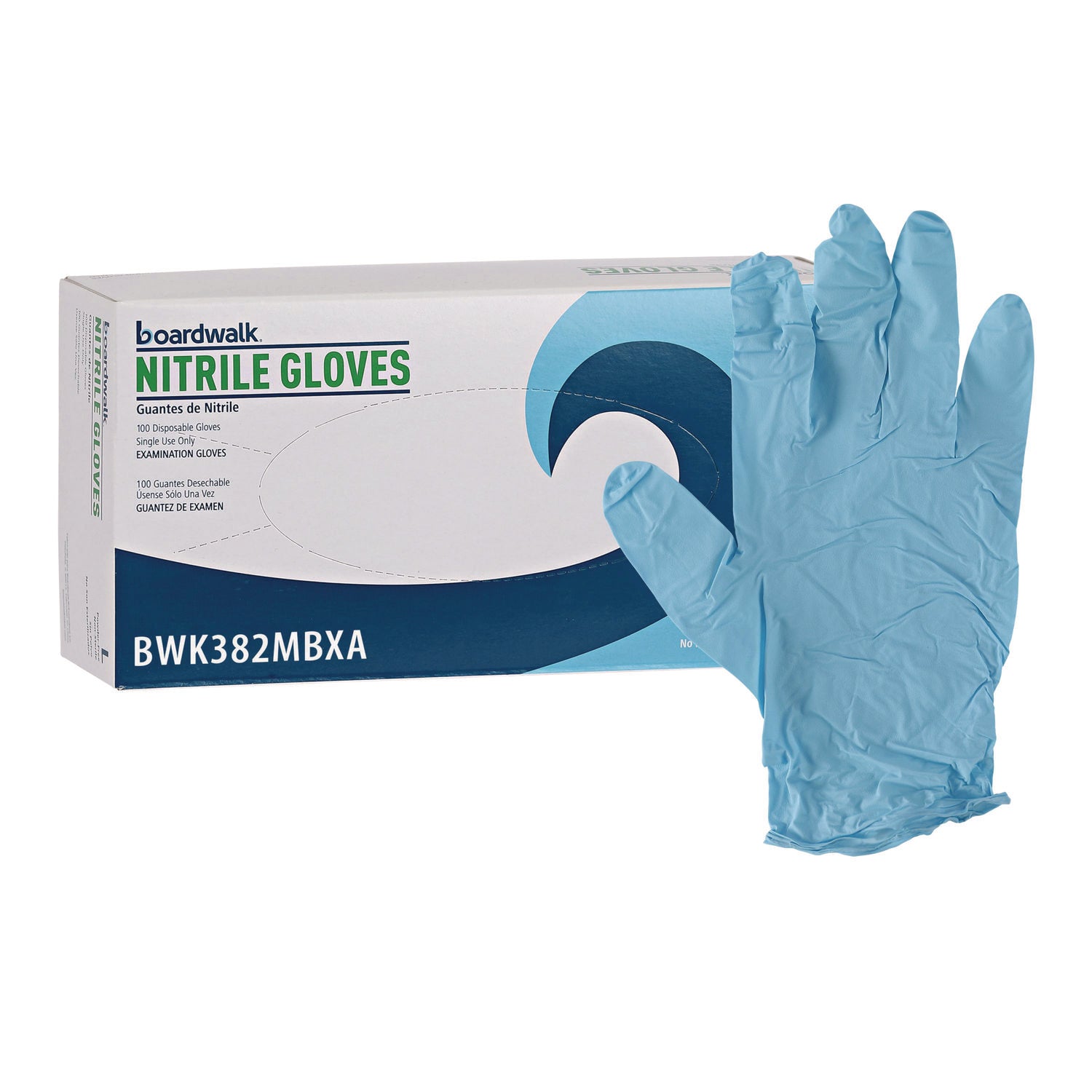 Boardwalk® Disposable Examination Nitrile Gloves, Medium, Blue, 5 mil, 1,000/Carton