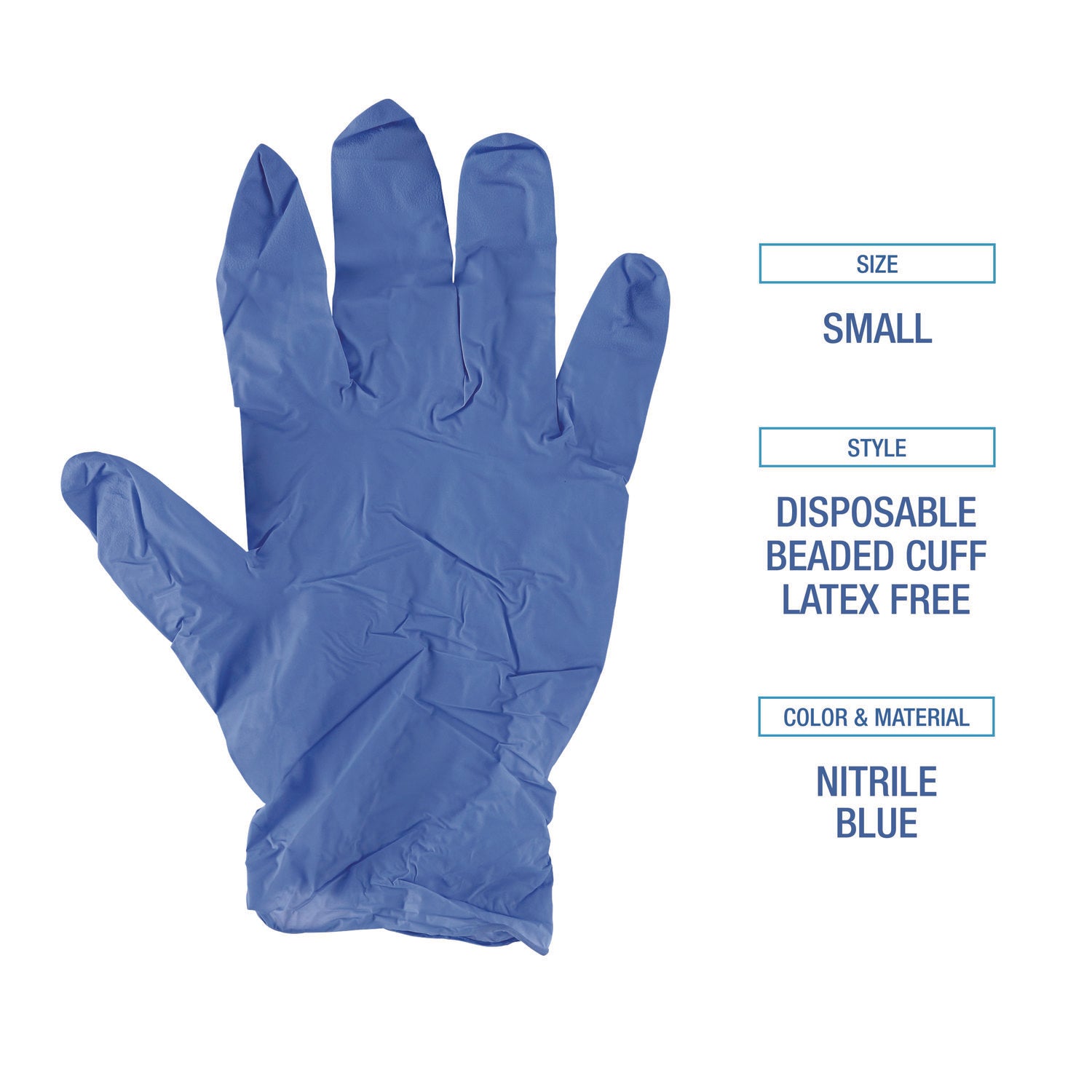 Boardwalk® Disposable General-Purpose Nitrile Gloves, Small, Blue, 4 mil, 1,000/Carton