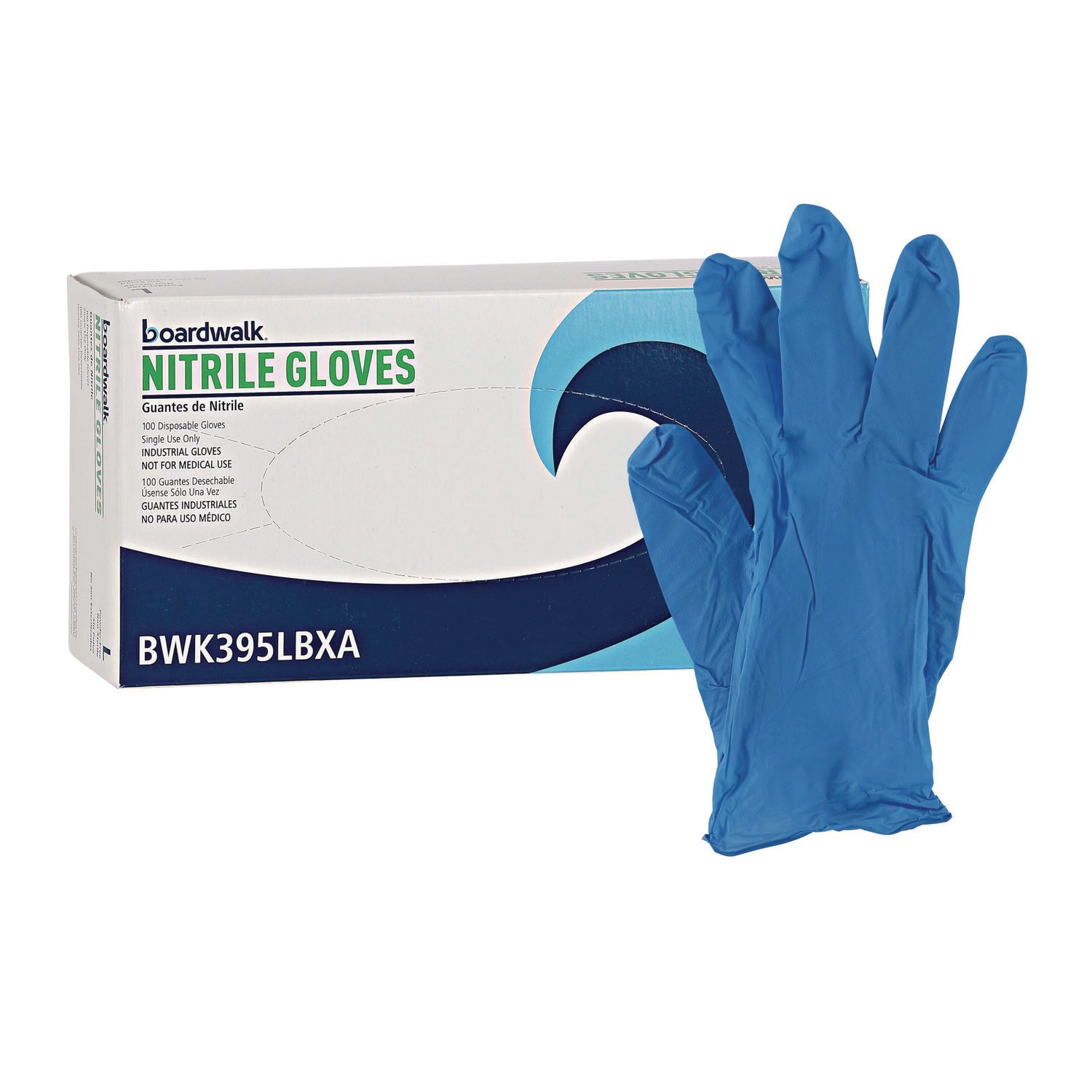 Disposable Powder-Free Nitrile Gloves, Large, Blue, 5 mil, 100/Box, 10 Boxes/Carton Boardwalk® Flipcost