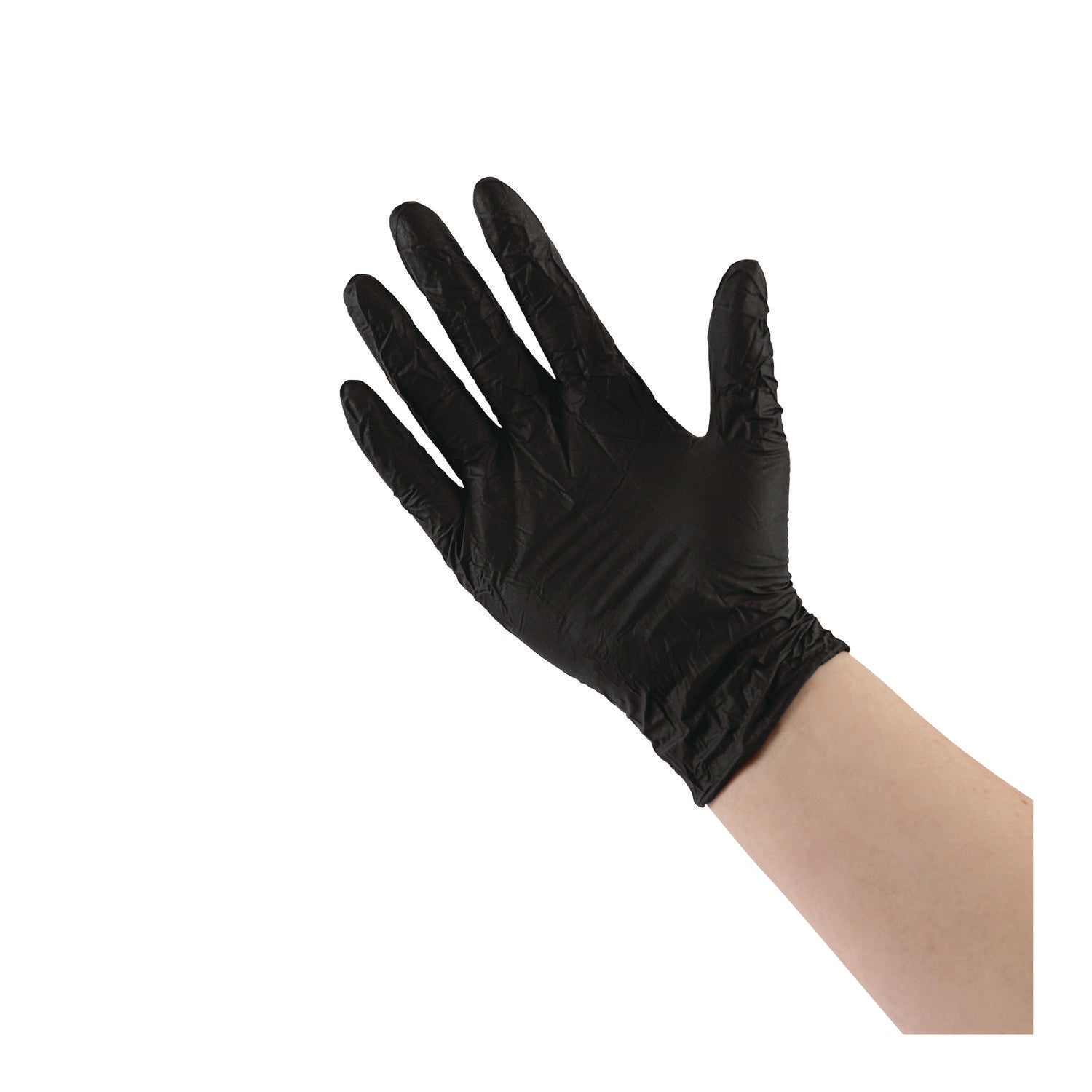 Boardwalk® Disposable General-Purpose Powder-Free Nitrile Gloves, Medium, Black, 4.4 mil, 100/Box