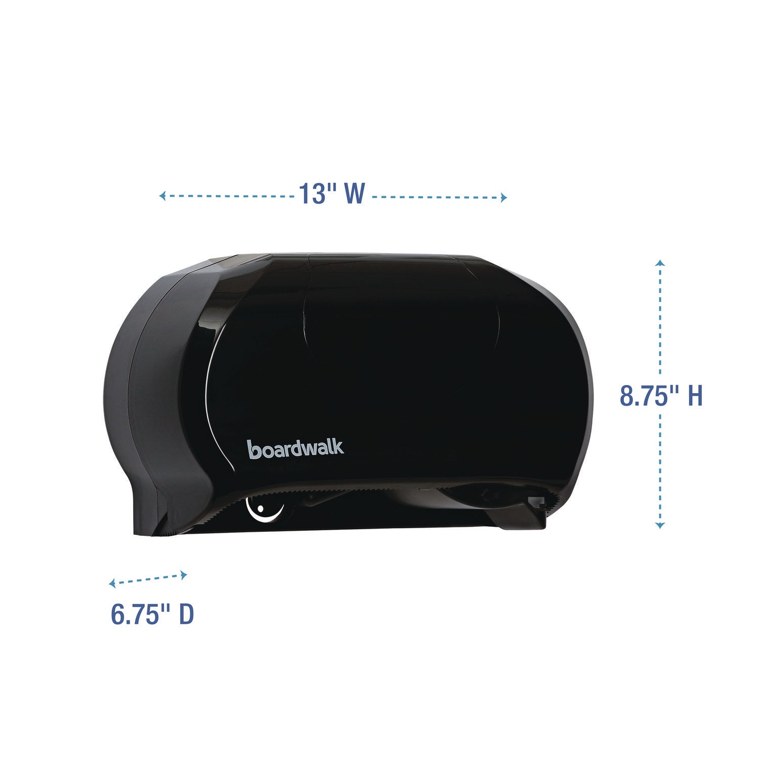 Boardwalk® Standard Twin Toilet Tissue Dispenser, 13 x 6.75 x 8.75, Black