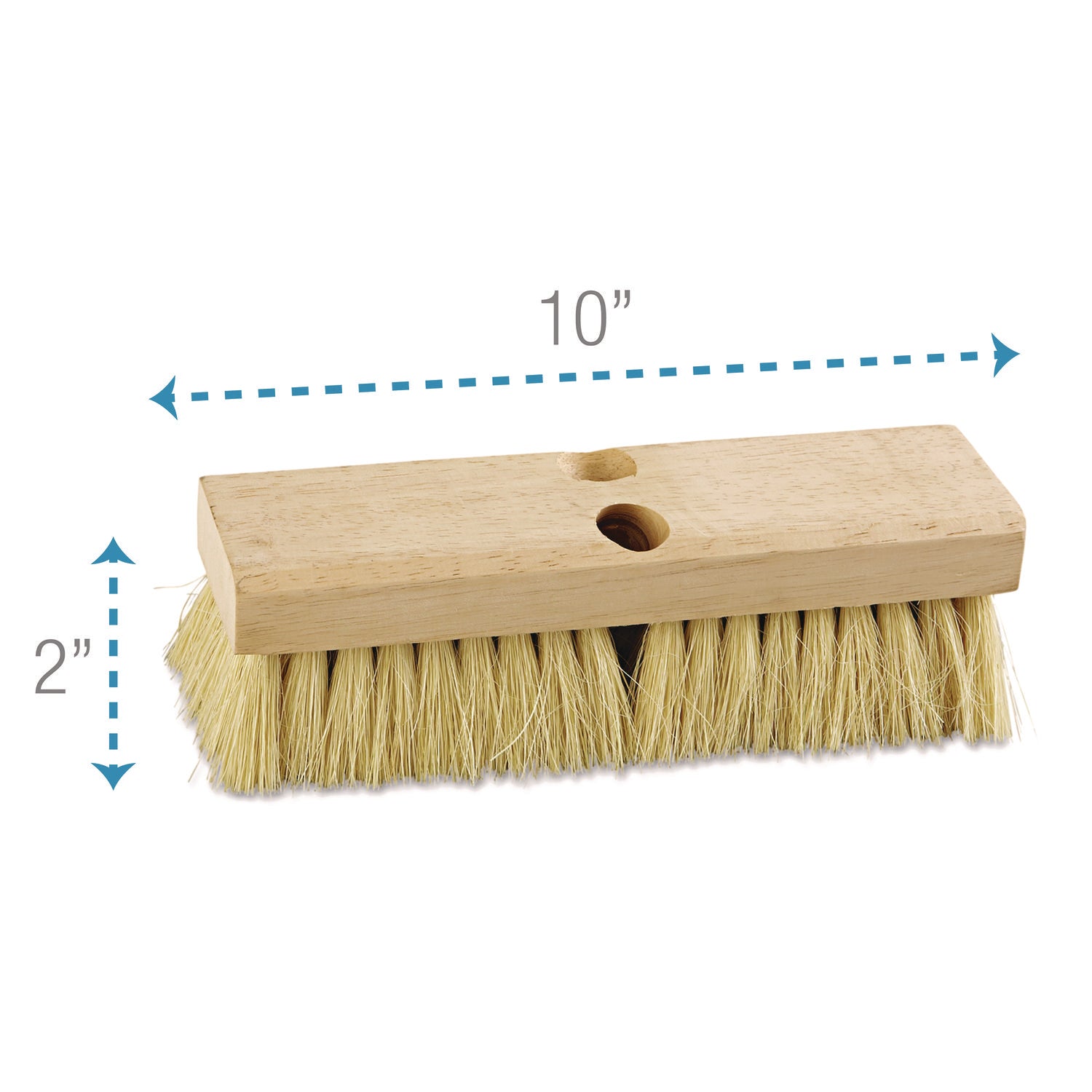 Boardwalk® Deck Brush Head, 2" White Tampico Bristles, 10" Brush