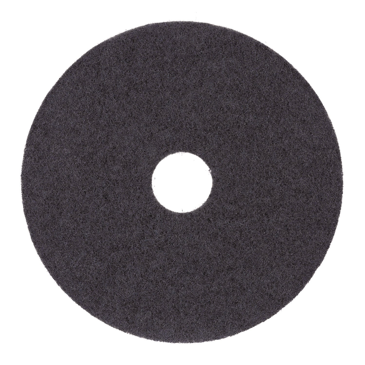 Stripping Floor Pads, 12" Diameter, Black, 5/Carton