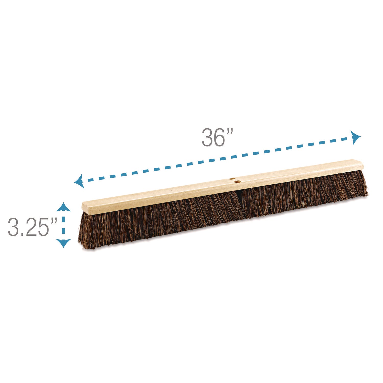 Boardwalk® Floor Brush Head, 3.25" Brown Palmyra Fiber Bristles, 36" Brush