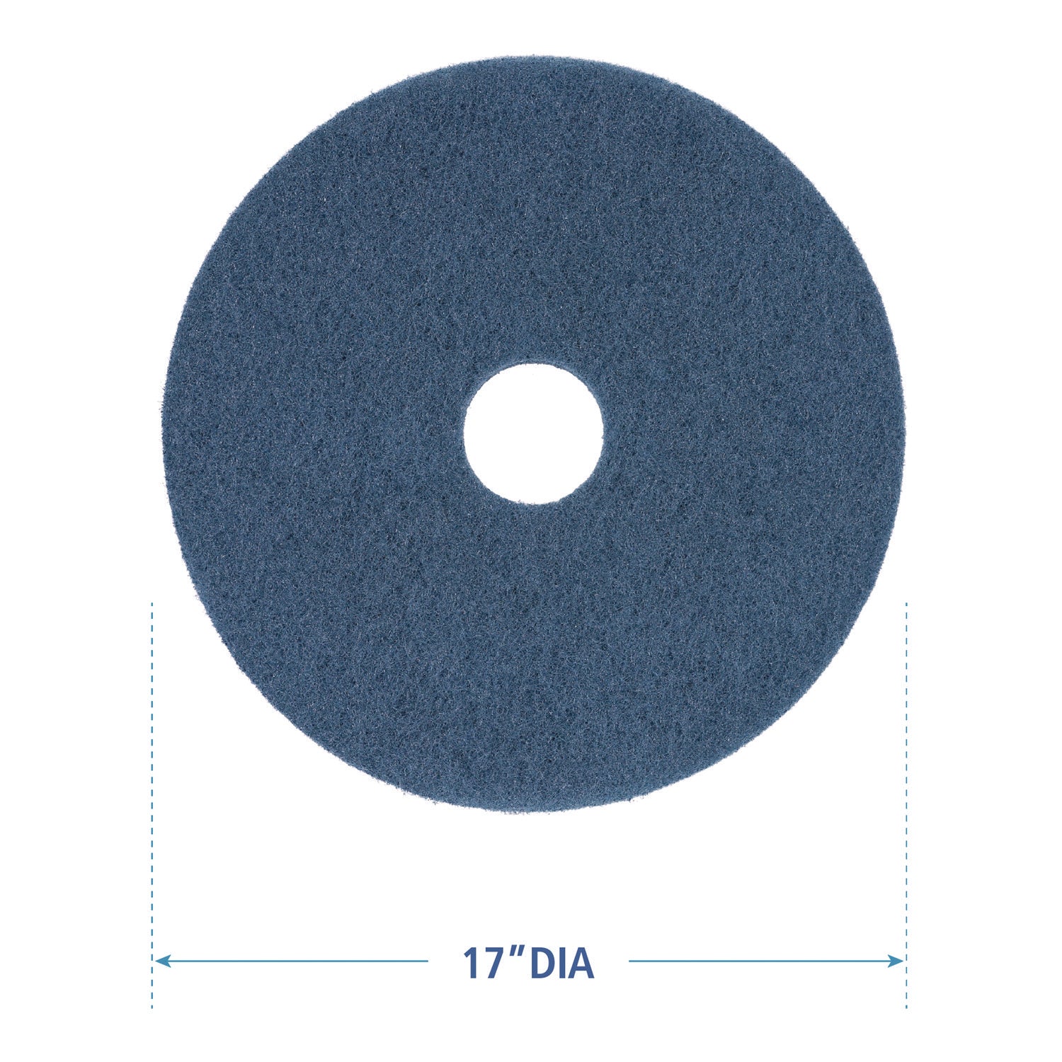 Boardwalk® Scrubbing Floor Pads, 17" Diameter, Blue, 5/Carton