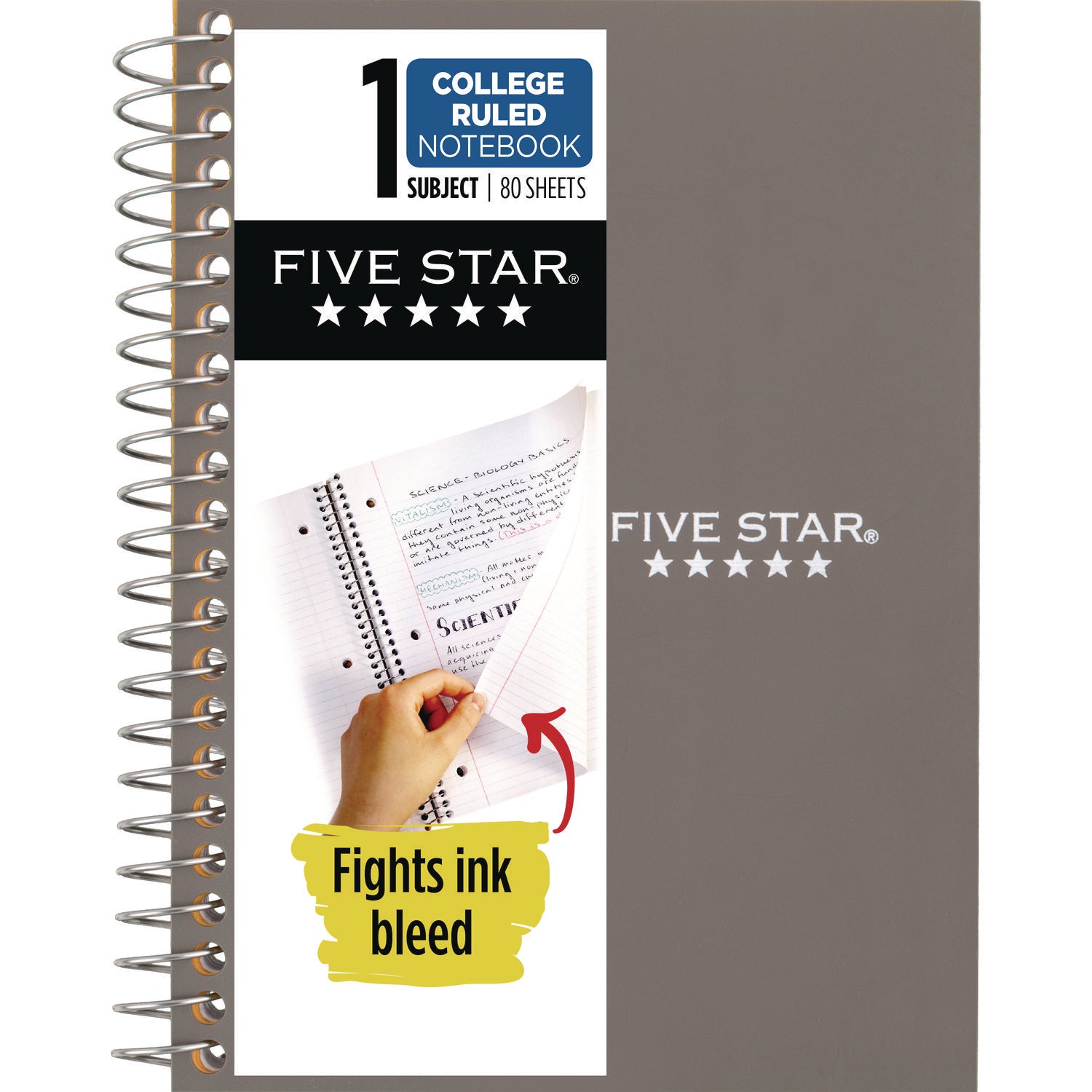 Wirebound Notebook, 1-Subject, Medium/College Rule, Randomly Assorted Cover Color (80) 7.5 x 5.5 Sheets Five Star® Flipcost