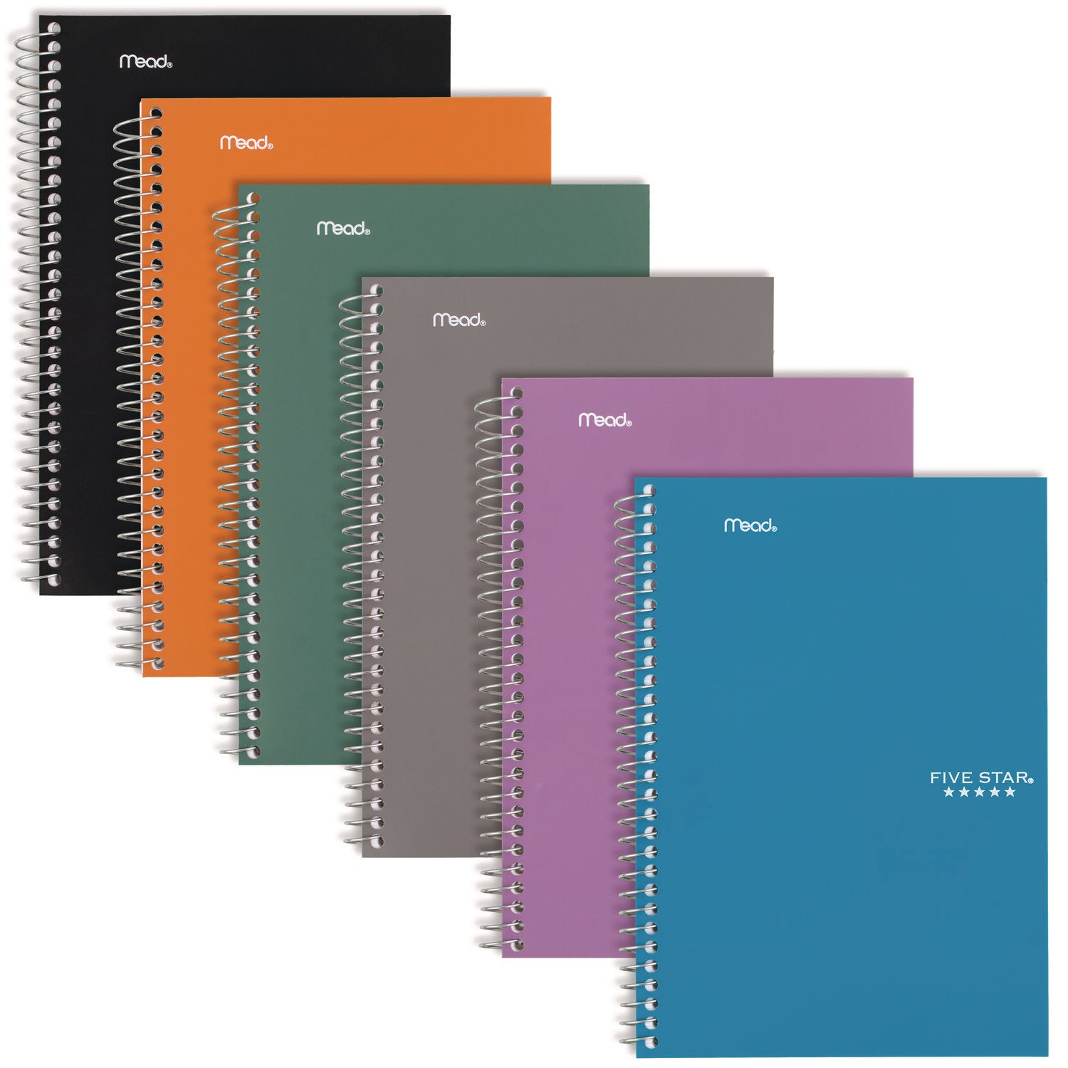 Wirebound Notebook, 2-Subject, Medium/College Rule, Randomly Assorted Cover Color, (80) 9.6 x 6 Sheets