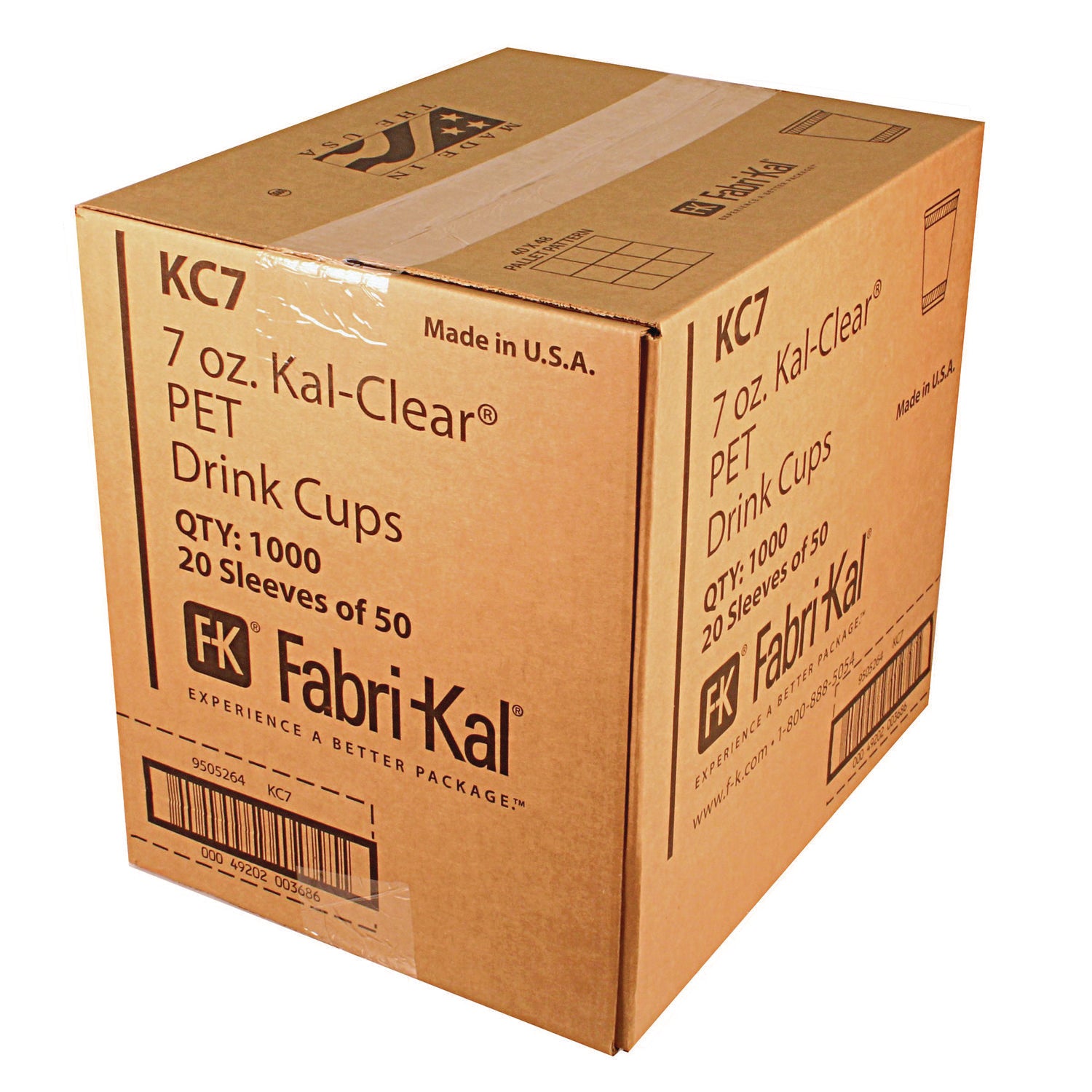 Kal-Clear PET Cold Drink Cups, 7 oz, Clear, 1,000/Carton Fabri-Kal® Flipcost