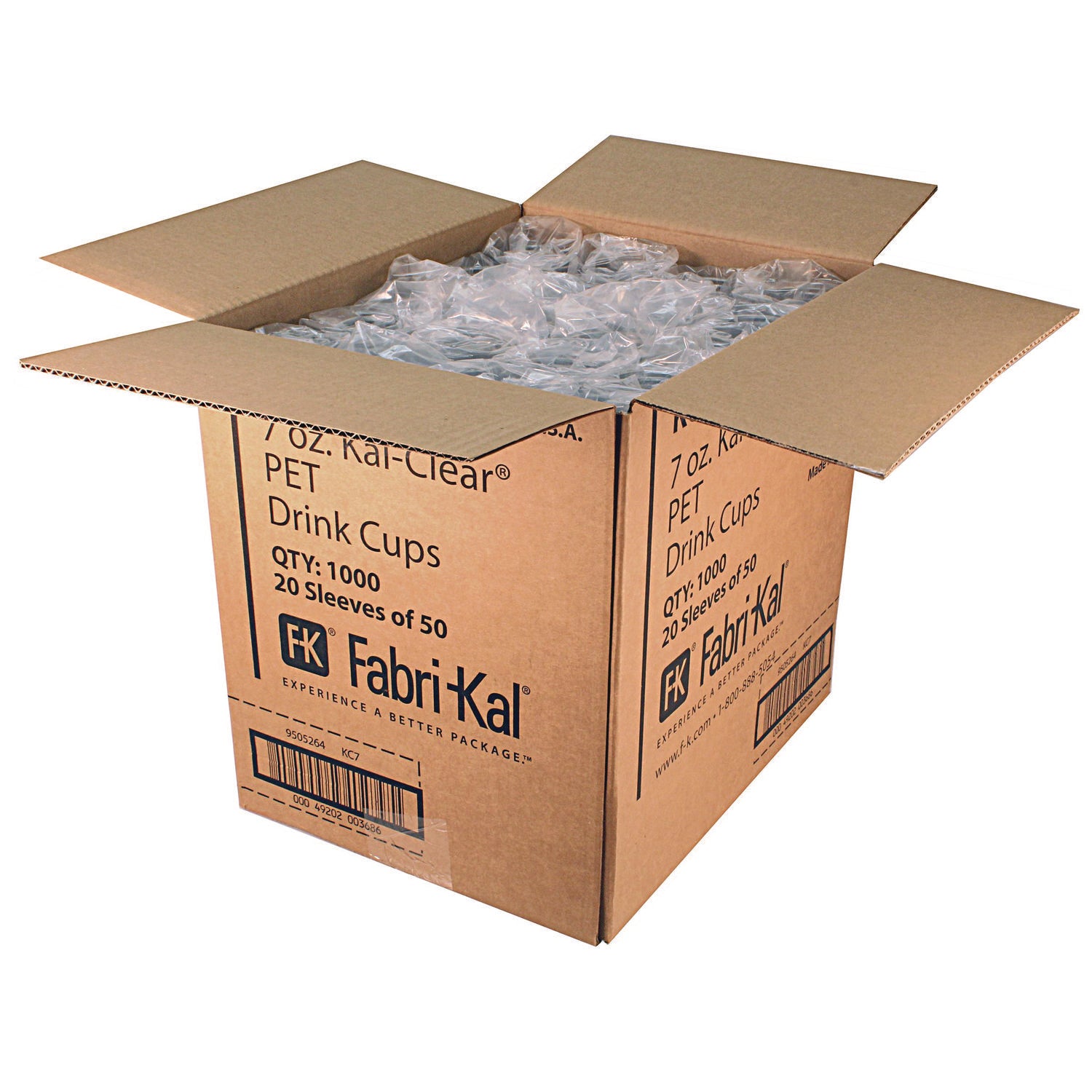 Kal-Clear PET Cold Drink Cups, 7 oz, Clear, 1,000/Carton Fabri-Kal® Flipcost