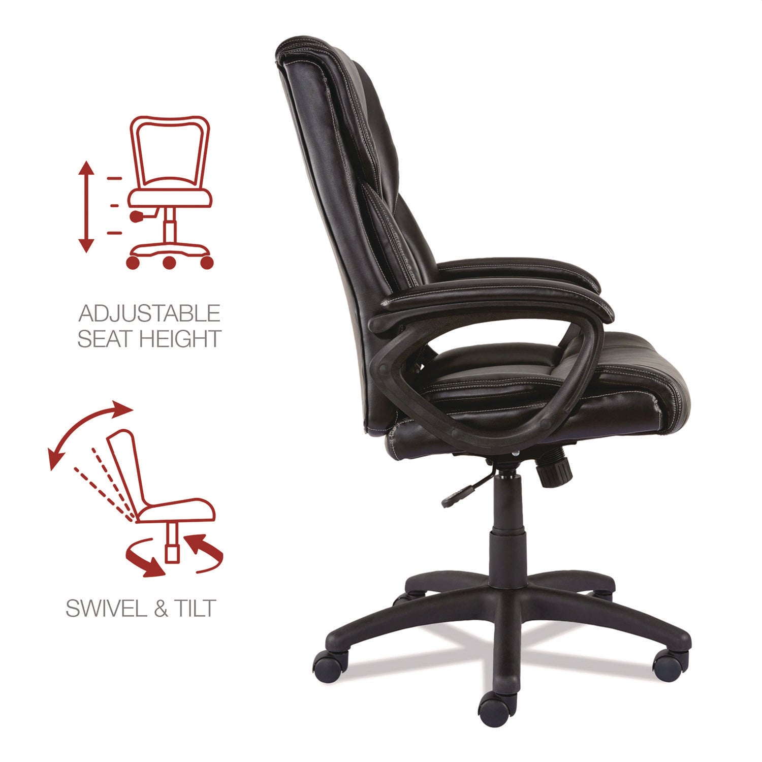 Alera® Alera Brosna Series Mid-Back Task Chair, Supports Up to 250 lb, 18.15" to 21.77 Seat Height, Black Seat/Back, Black Base