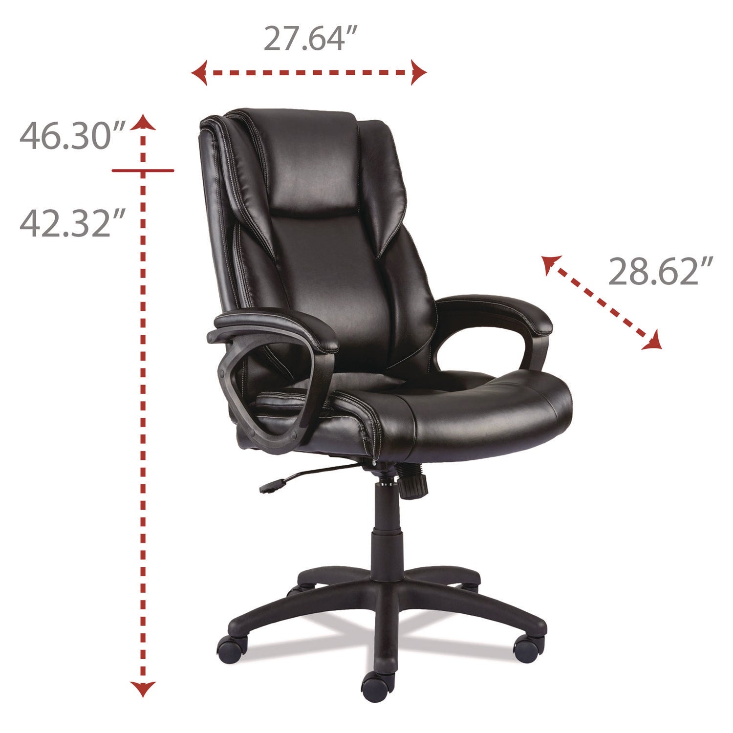 Alera® Alera Brosna Series Mid-Back Task Chair, Supports Up to 250 lb, 18.15" to 21.77 Seat Height, Black Seat/Back, Black Base