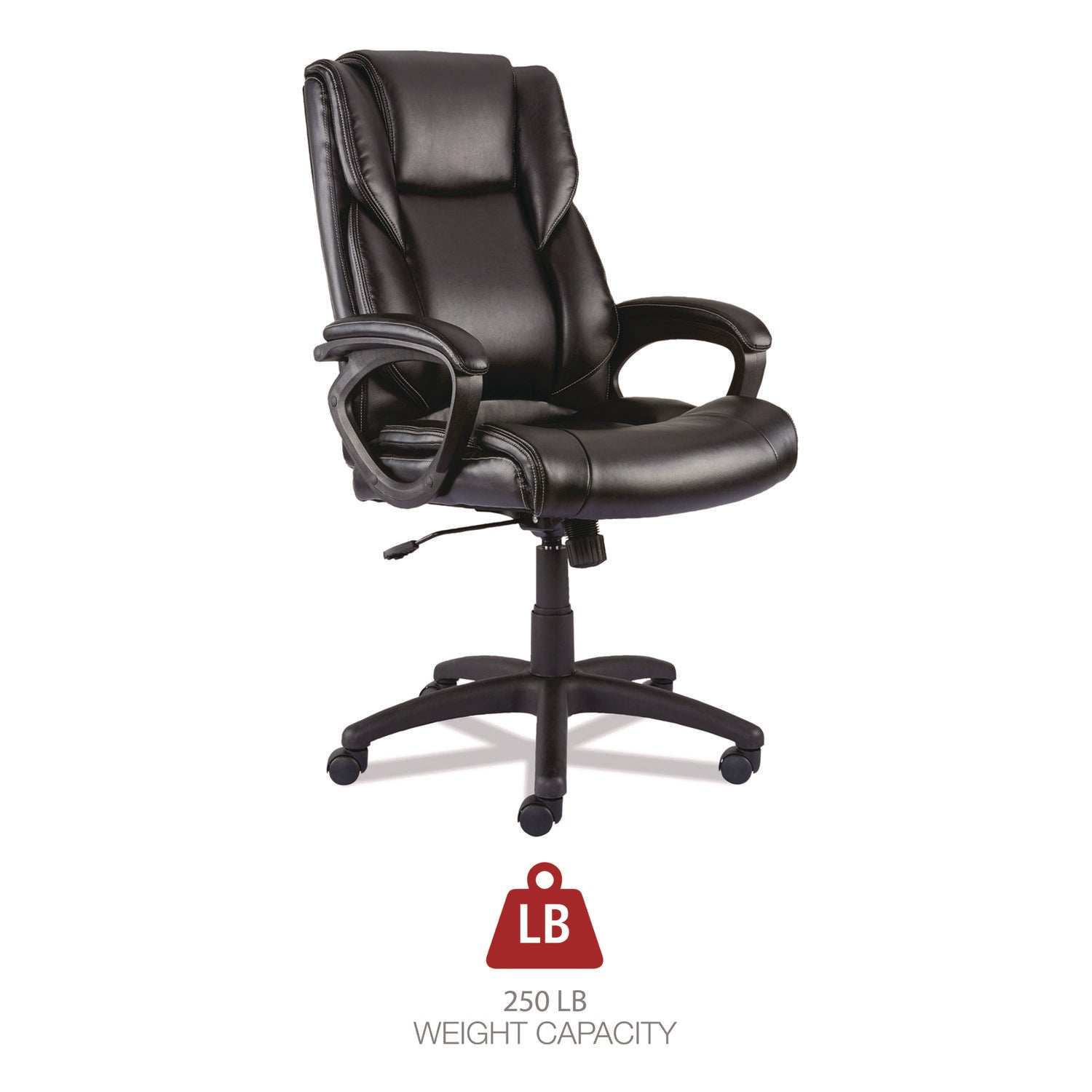 Alera® Alera Brosna Series Mid-Back Task Chair, Supports Up to 250 lb, 18.15" to 21.77 Seat Height, Black Seat/Back, Black Base