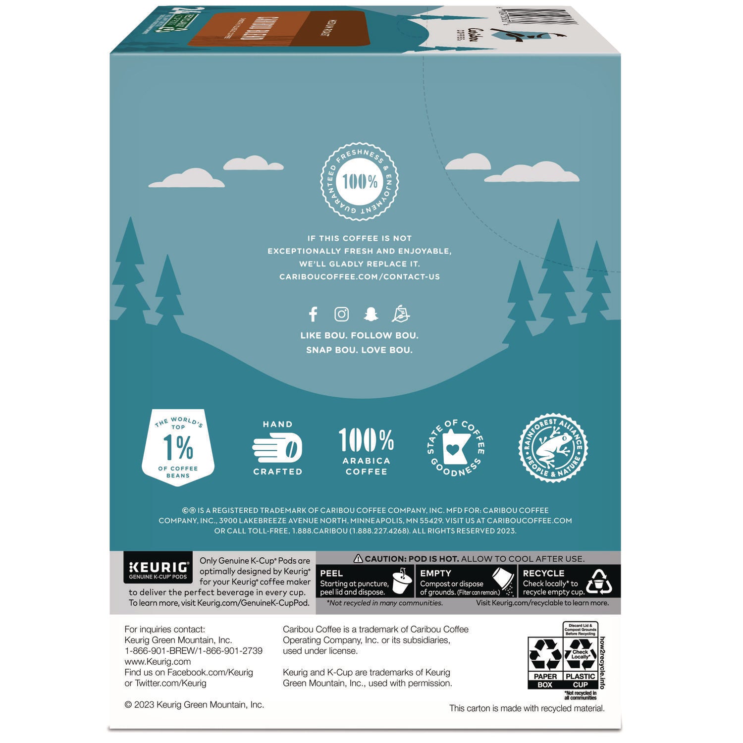 Caribou Coffee® Caribou Blend Coffee K-Cups, 96/Carton