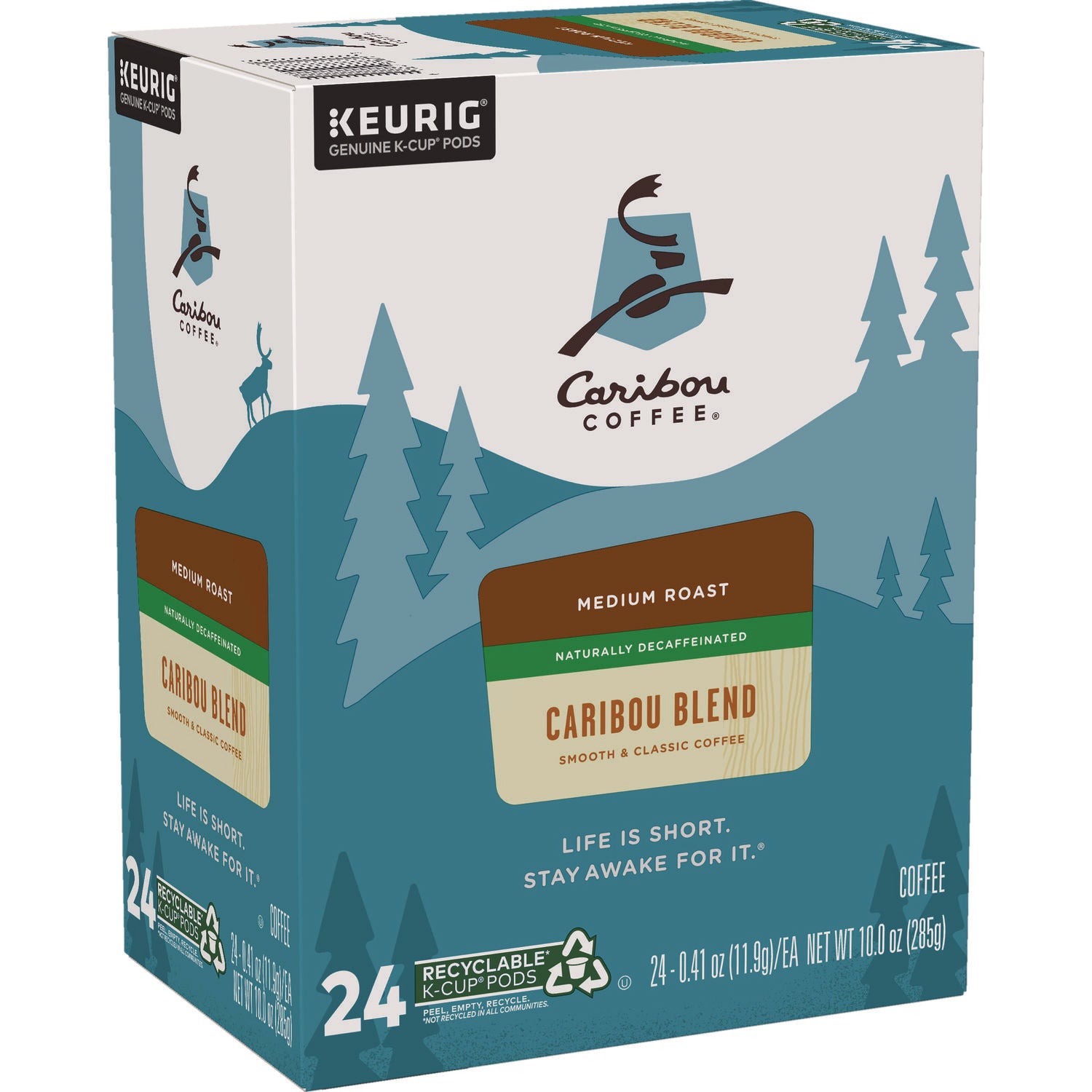 Caribou Blend Decaf Coffee K-Cups, 24/Box