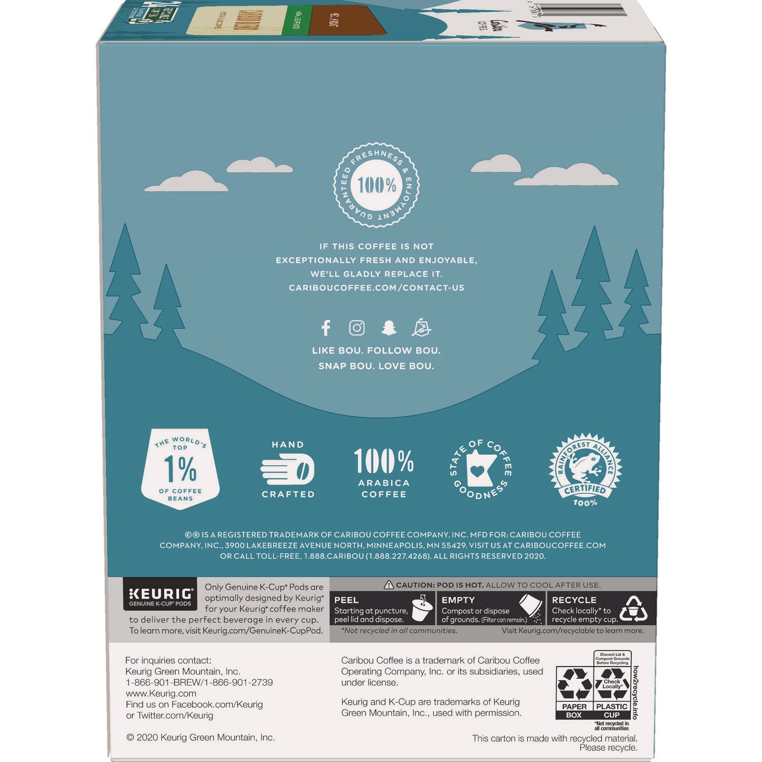 Caribou Coffee® Caribou Blend Decaf Coffee K-Cups, 24/Box