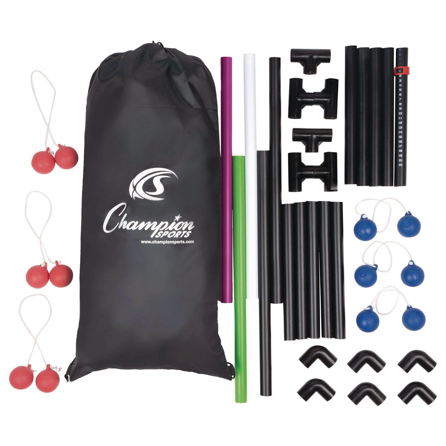 Ladder Ball Game Set, (2) 22" x 37.5" Ladders/(6) Bolas/Carry Bag Champion Sports Flipcost