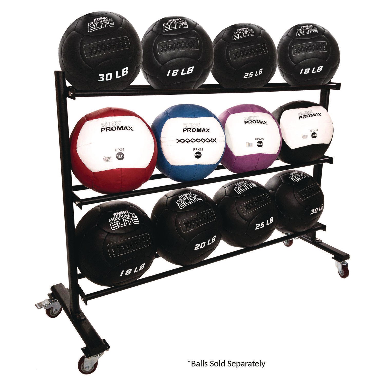 RPX Medicine Ball Rack, Metal, 220 lb Capacity, 18.5 x 62 x 45, Black Champion Sports Flipcost