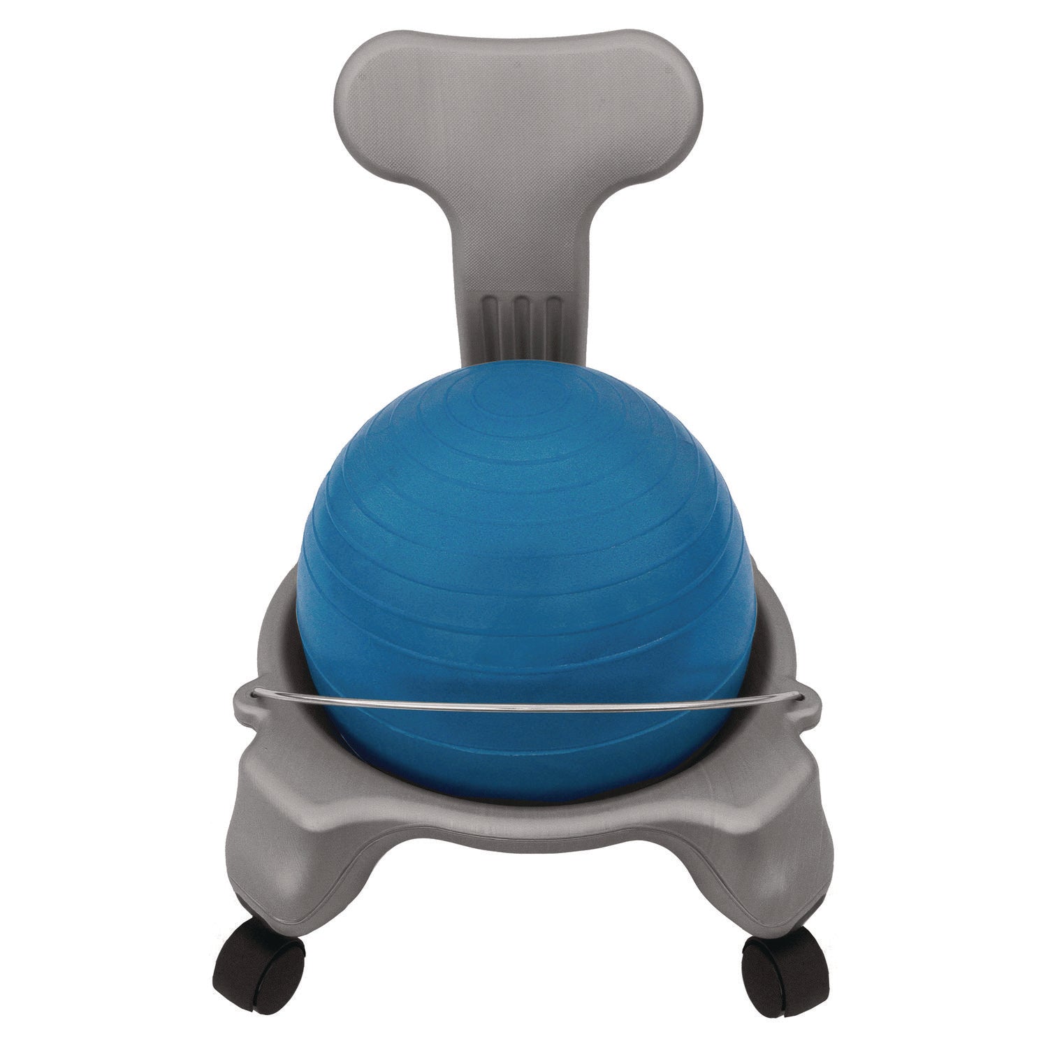 Kid's Ball Chair, Supports Up to 264 lb, 12.5" Seat Height, Blue Seat, Silver Base Champion Sports Flipcost