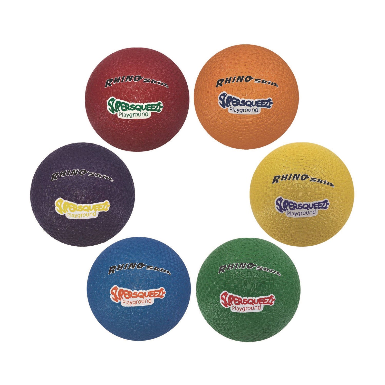 Rhino Skin Super Squeeze Playground Ball Set, 7.5" Diameter, Assorted Colors, 6/Set Champion Sports Flipcost