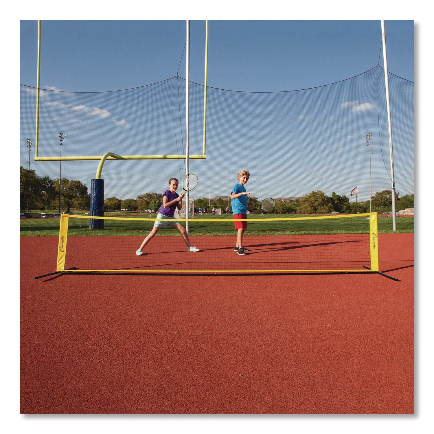 Champion Sports Tennis Net Set with 2 Rackets and 2 Tennis Balls