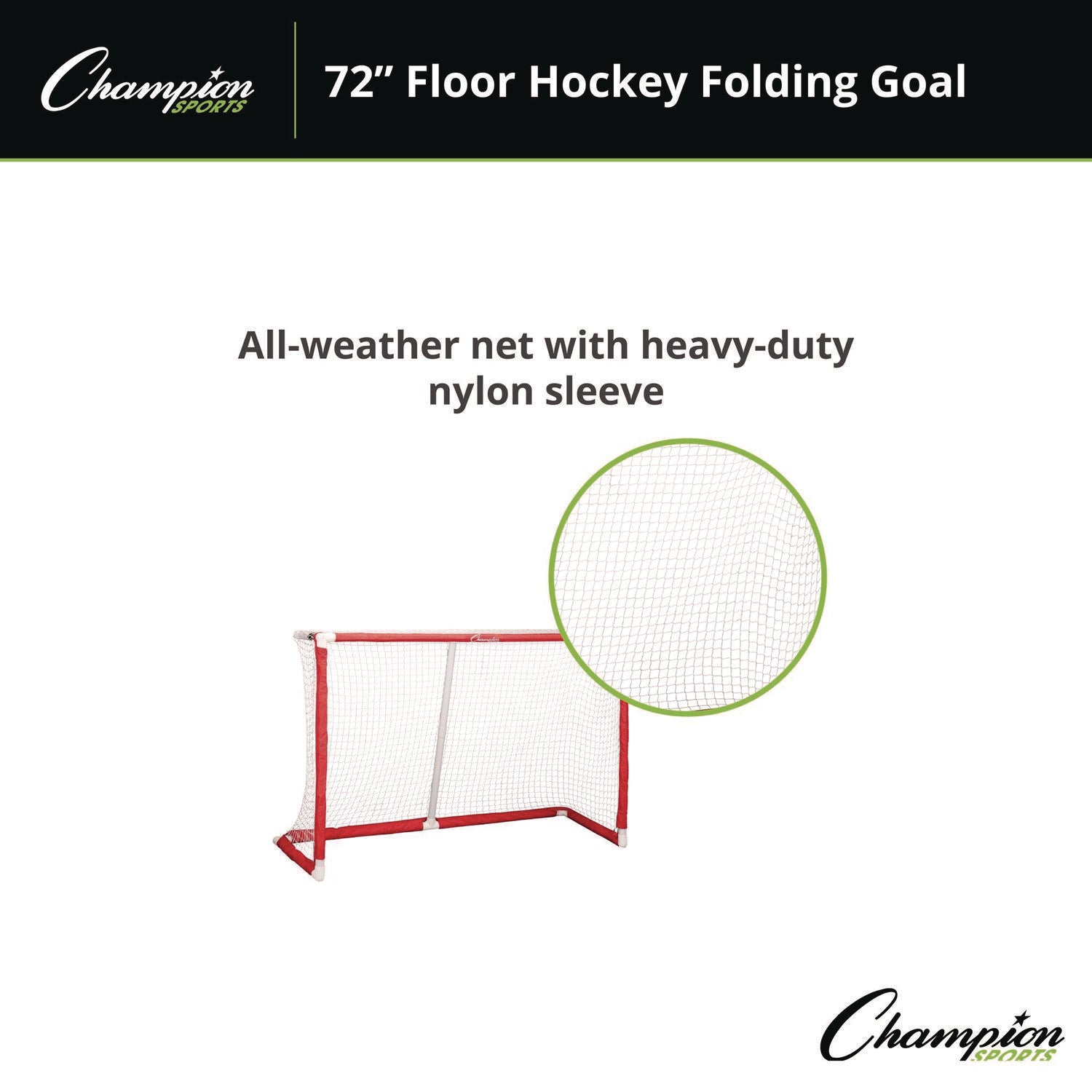 72 Inch Floor Hockey Collapsible Goal, 24" x 72", 1.65" dia Frame Champion Sports Flipcost