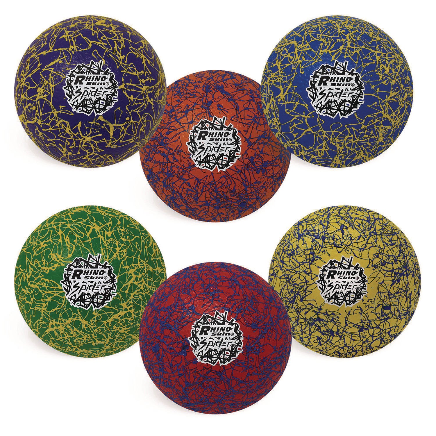 Rhino Skin Spider Dodgeball Set, 6.3" Diameter, Assorted Colors, 6/Set Champion Sports Flipcost