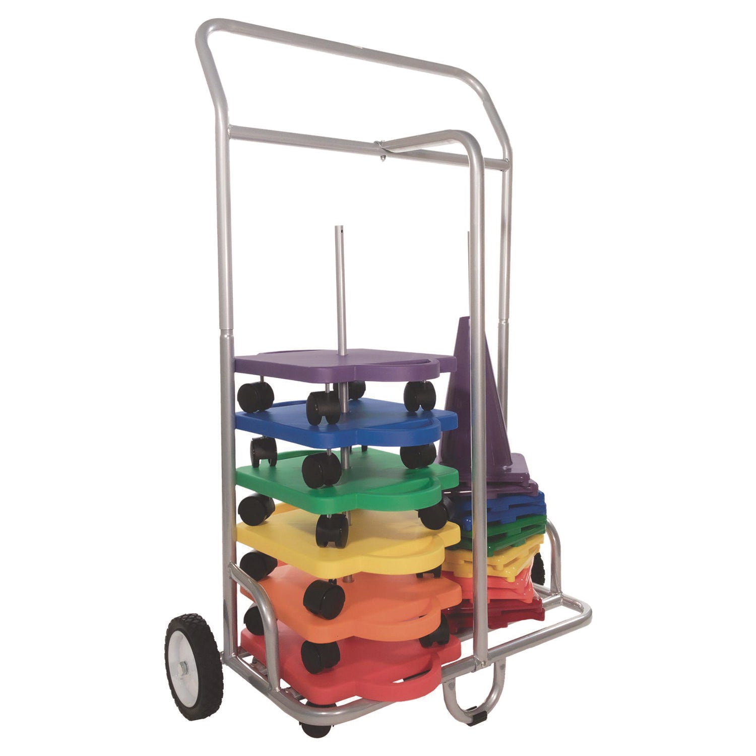 Scooter Storage Cart, Metal, 132 lb Capacity, 16 x 32 x 48, Silver Champion Sports Flipcost