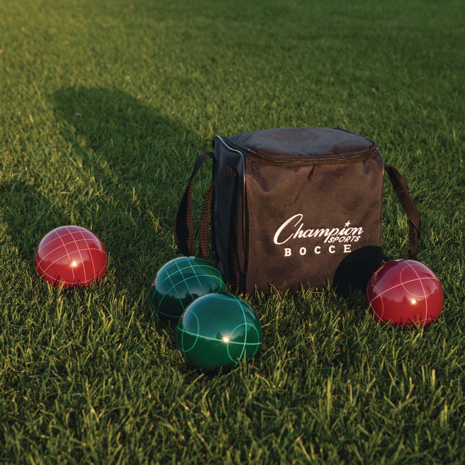 Deluxe Bocce Tournament Set, 4.25" dia Balls, Assorted Colors Champion Sports Flipcost