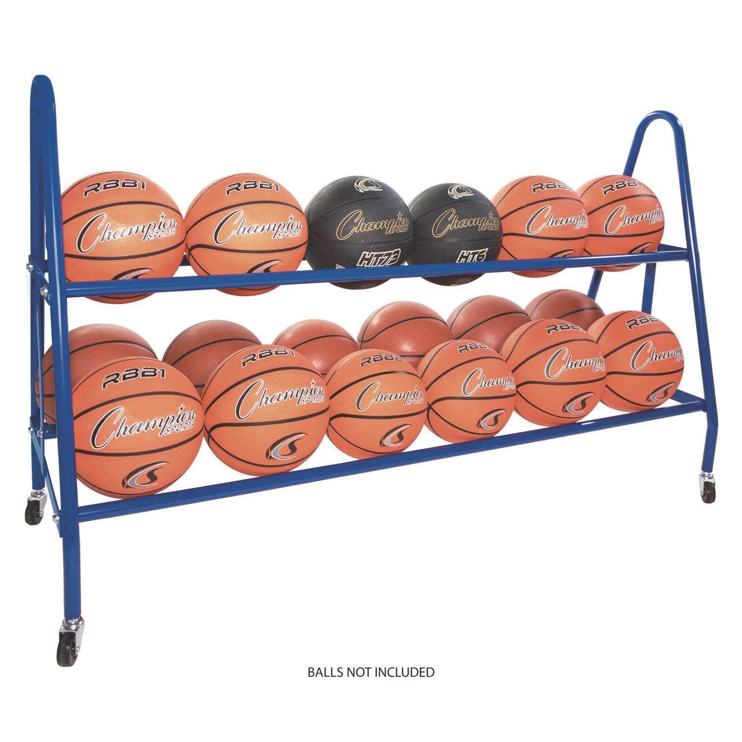 Heavy-Duty Deluxe Ball Cart, Metal, 132 lb Capacity, 17.5 x 59 x 35.75, Blue Champion Sports Flipcost