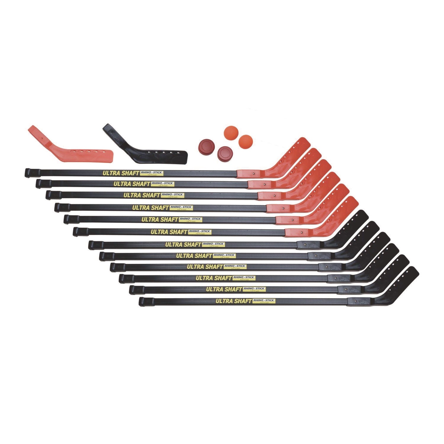 Ultra Shaft Hockey Set, Twelve 47' Hockey Sticks/Two Pucks/Two Balls/Two Extra Blades Champion Sports Flipcost