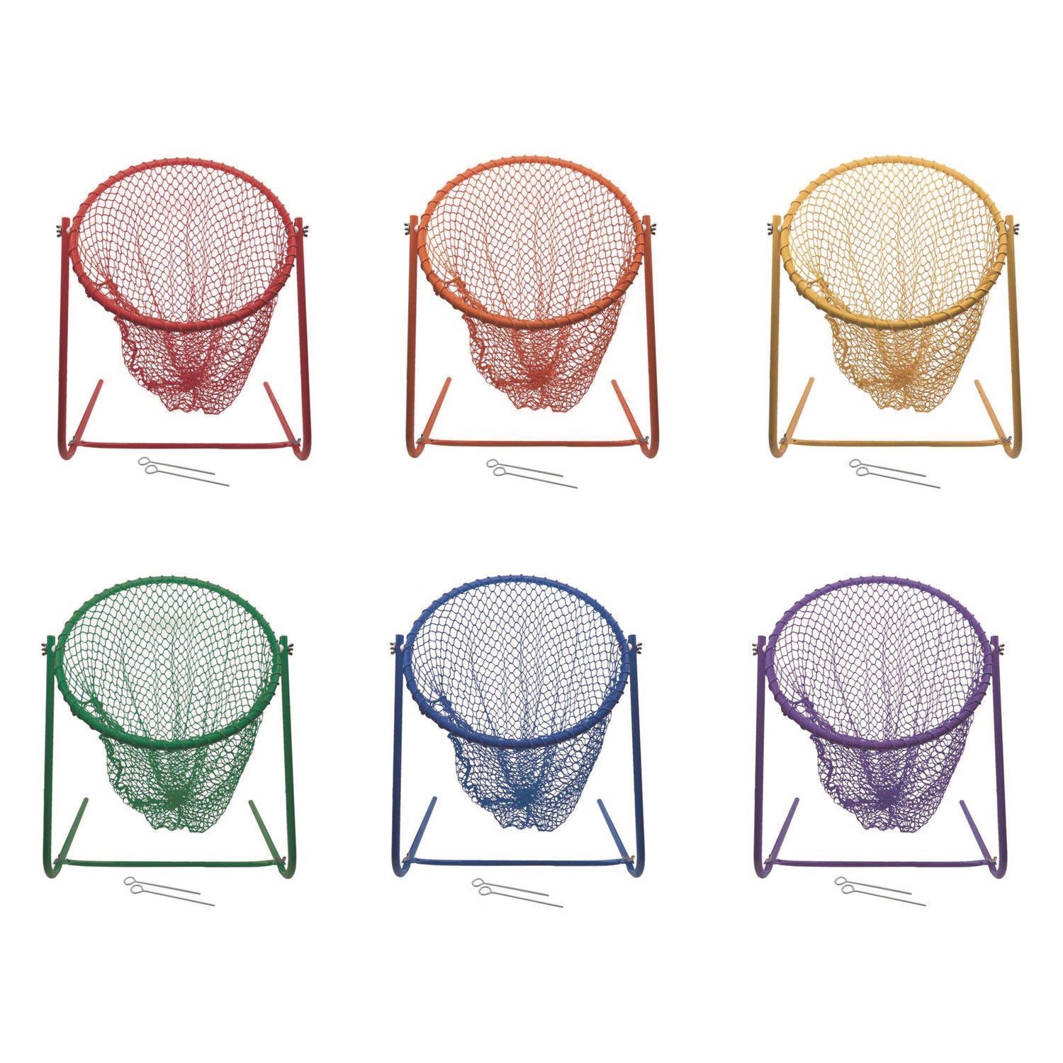 Multipurpose Target Net Set, 16"  x 12.5", 15" Diameter, 6 Assorted Color Nets Champion Sports Flipcost