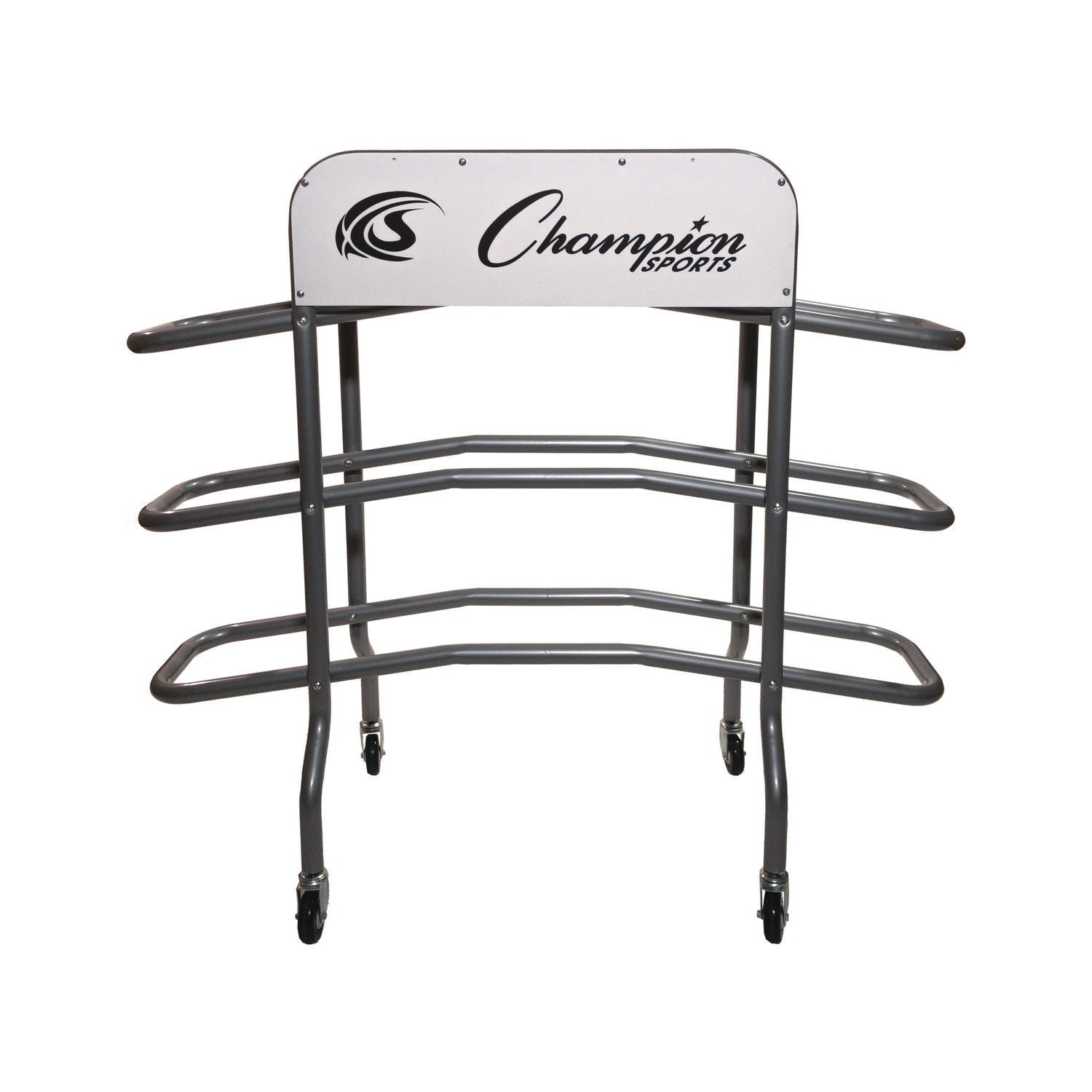 3-Tier Pro Basketball Rack, Metal, 220 lb Capacity, 8 x 60 x 48, Silver Champion Sports Flipcost