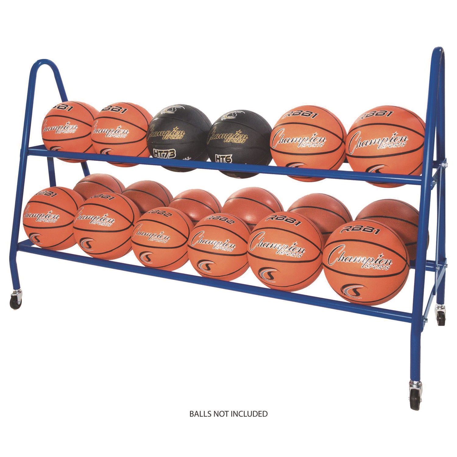 Heavy-Duty Deluxe Ball Cart, Metal, 132 lb Capacity, 17.5 x 59 x 35.75, Blue Champion Sports Flipcost