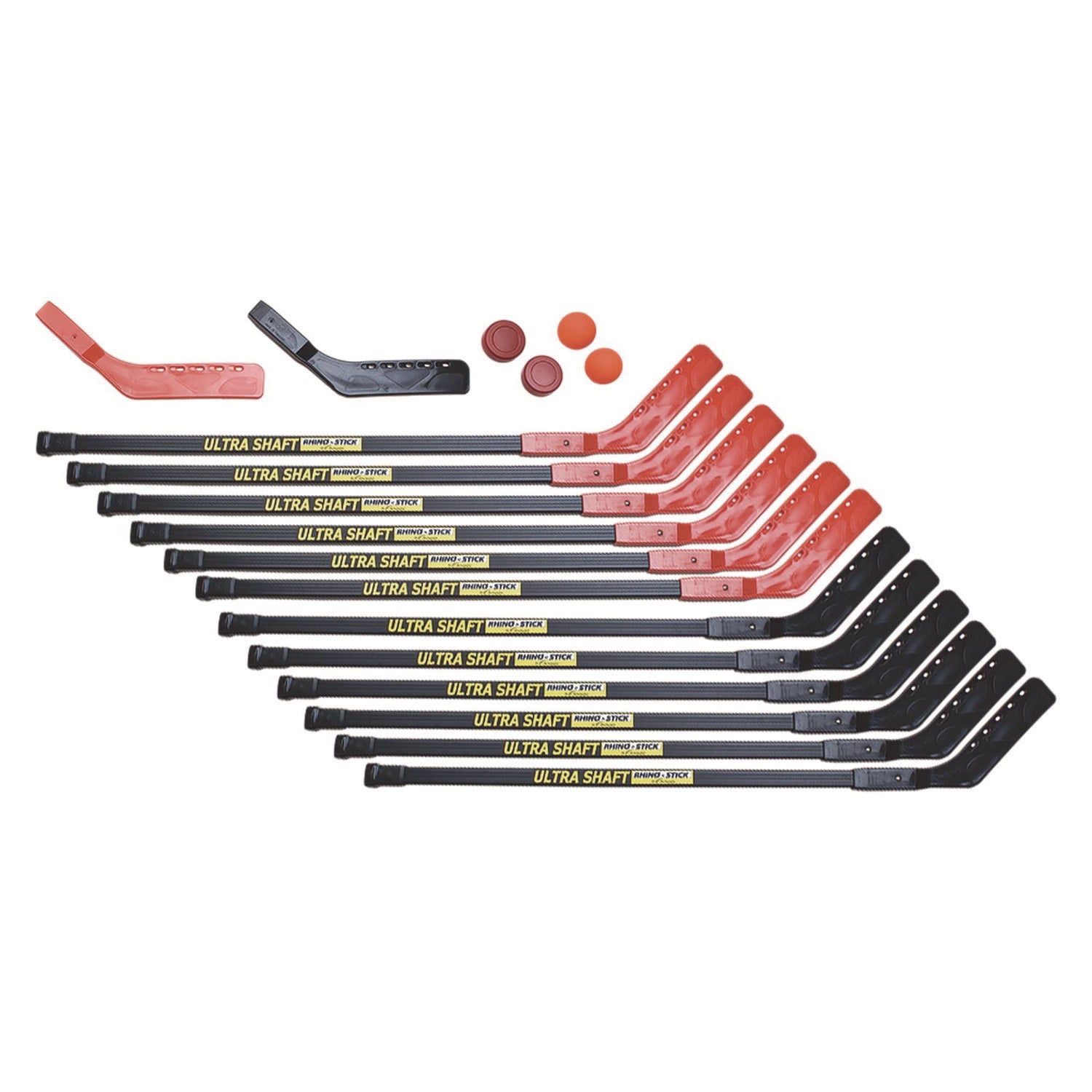 Ultra Shaft Hockey Set, Twelve 42" Hockey Sticks/Two Pucks/Two Balls/Two Extra Blades Champion Sports Flipcost