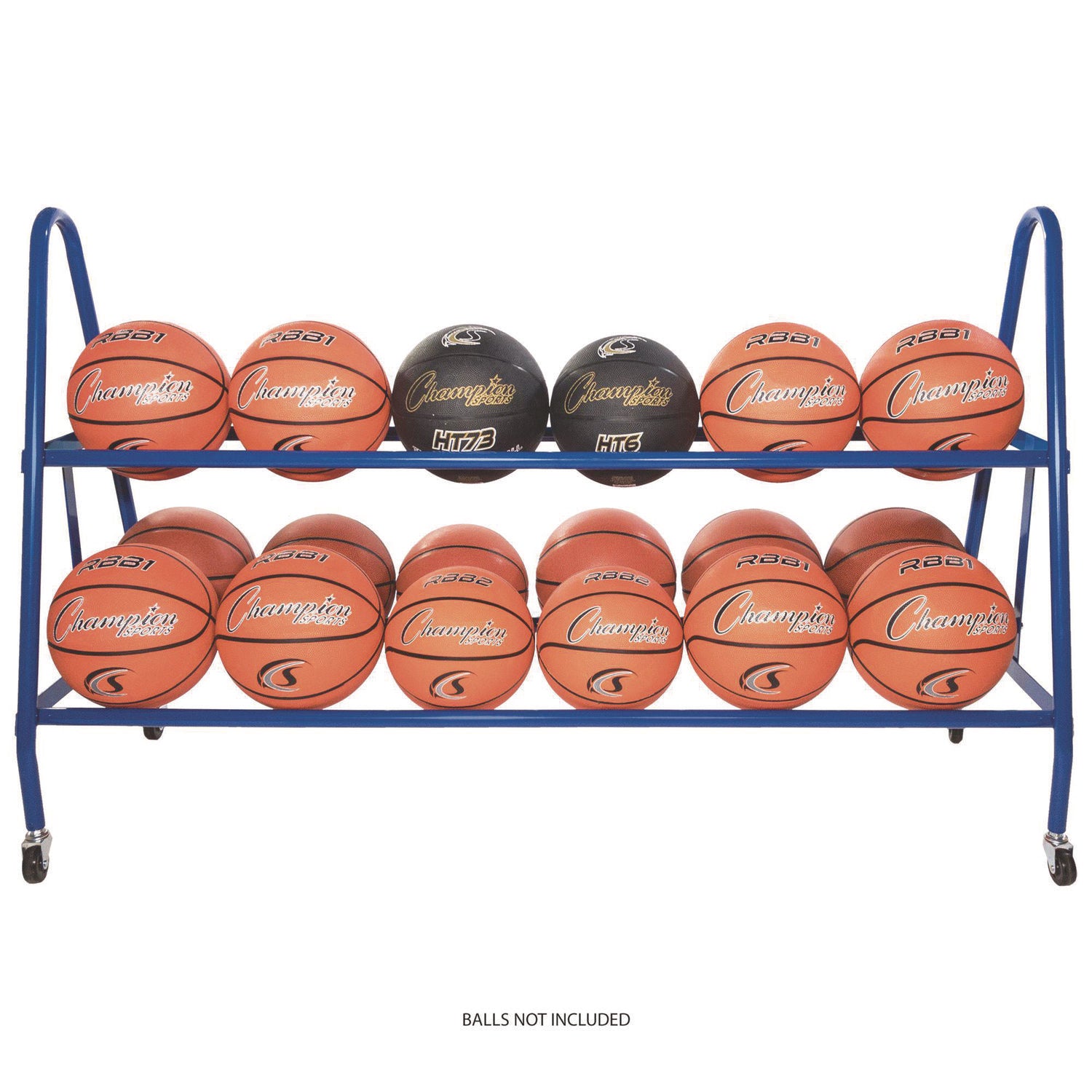 Heavy-Duty Deluxe Ball Cart, Metal, 132 lb Capacity, 17.5 x 59 x 35.75, Blue Champion Sports Flipcost