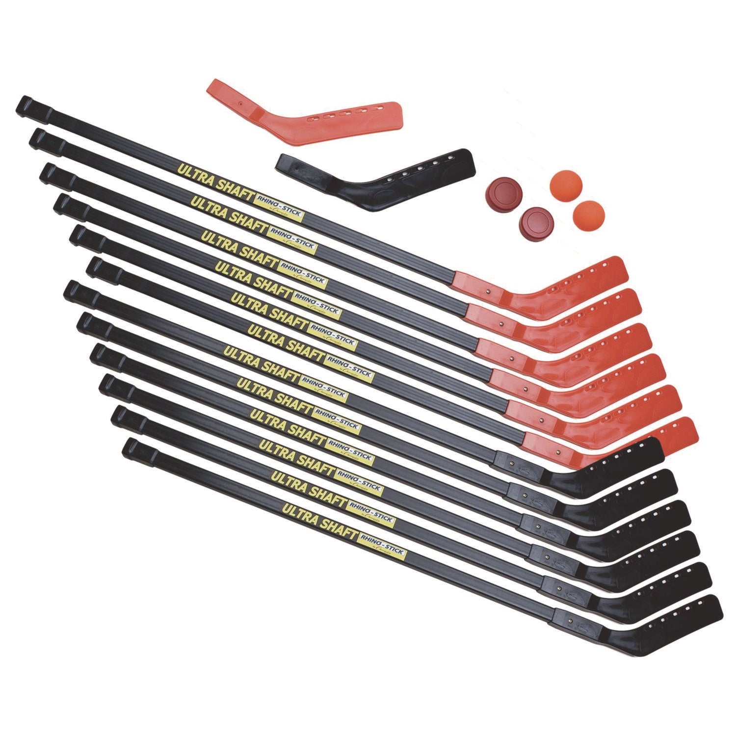 Ultra Shaft Hockey Set, Twelve 47' Hockey Sticks/Two Pucks/Two Balls/Two Extra Blades Champion Sports Flipcost