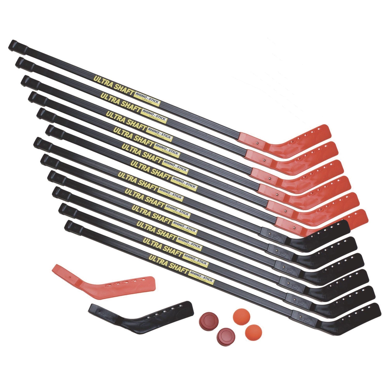 Ultra Shaft Hockey Set, Twelve 47' Hockey Sticks/Two Pucks/Two Balls/Two Extra Blades