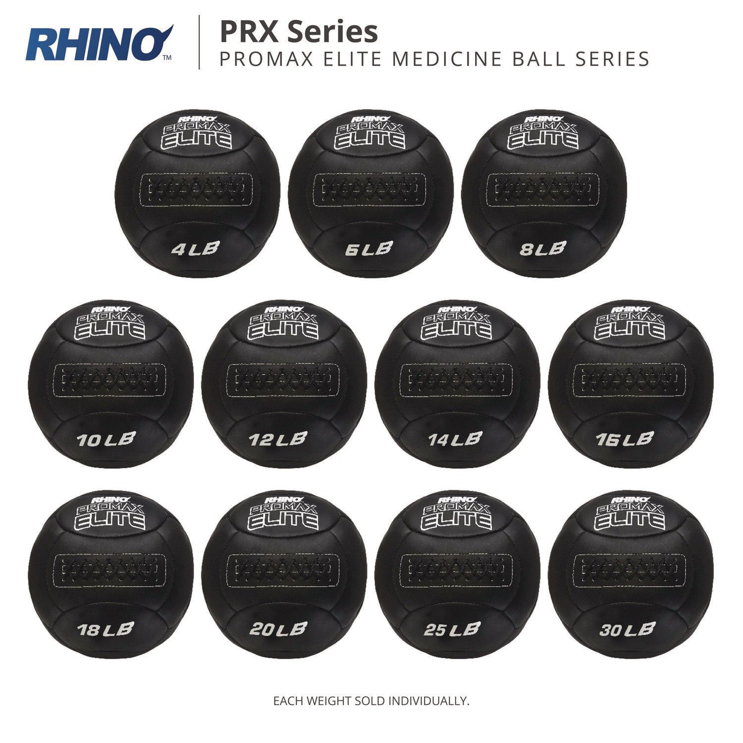 Rhino Promax Elite Medicine Ball, 4 lb, Black Champion Sports Flipcost