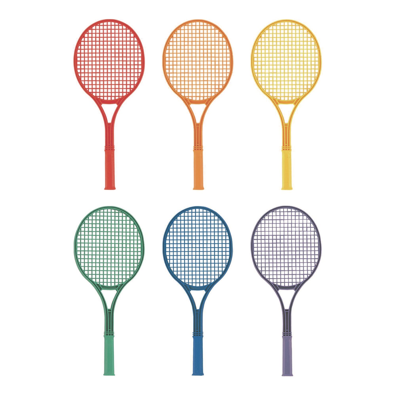 Plastic Tennis Racket Set, Six 21" Rackets, Assorted Colors Champion Sports Flipcost