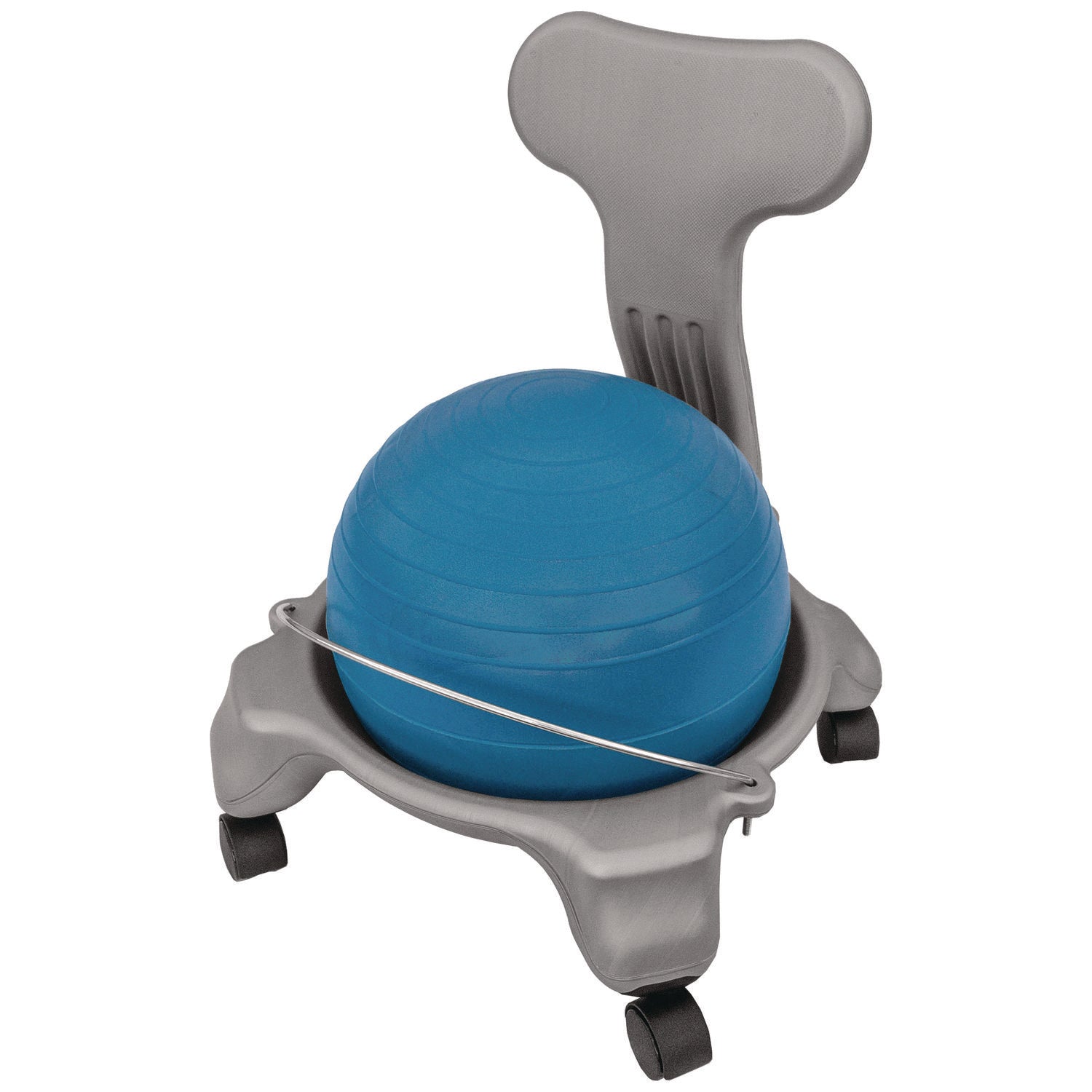 Kid's Ball Chair, Supports Up to 264 lb, 12.5" Seat Height, Blue Seat, Silver Base Champion Sports Flipcost