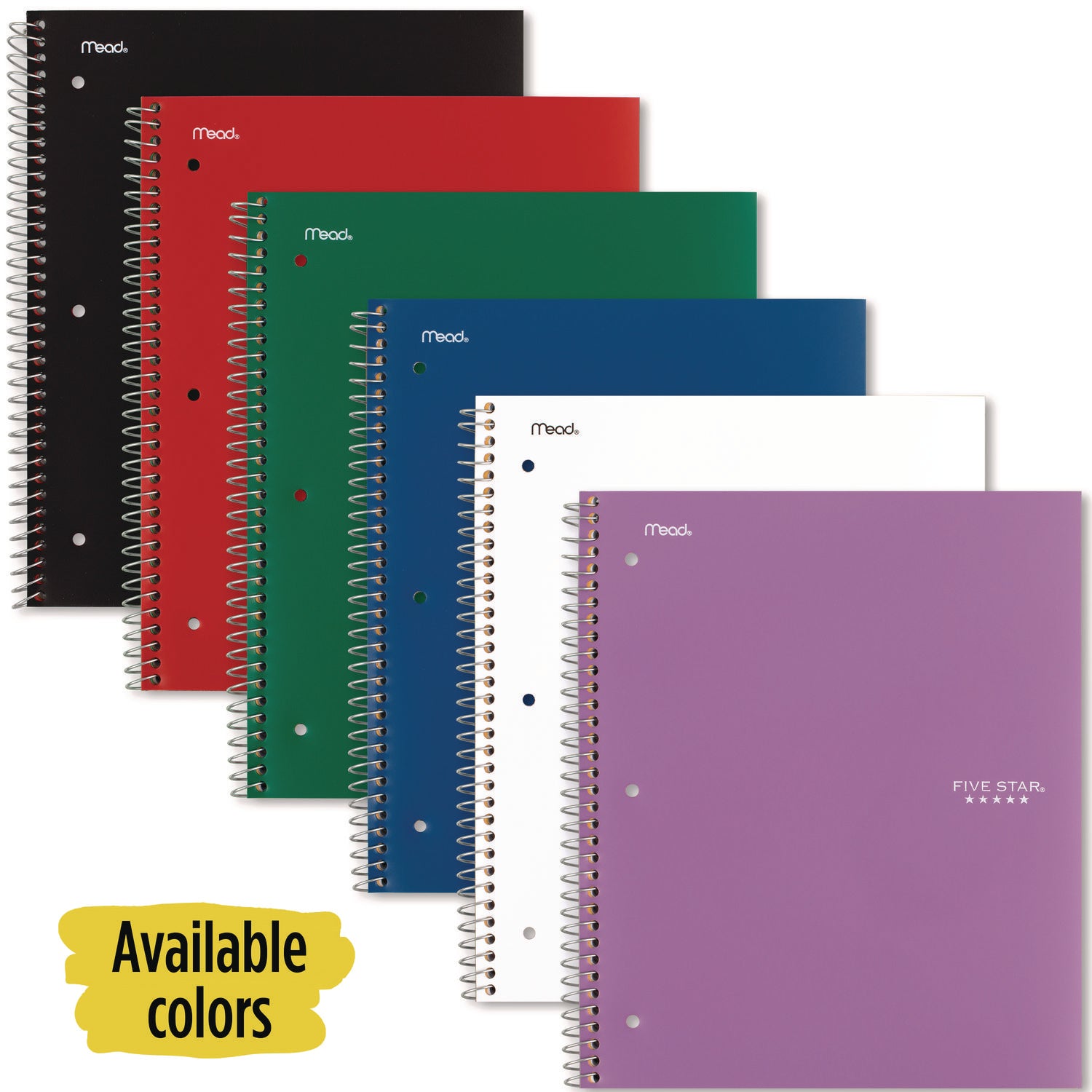 Wirebound Notebook, 1-Subject, Wide/Legal Rule, Randomly Assorted Cover Color, (100) 10.5 x 9.18 Sheets