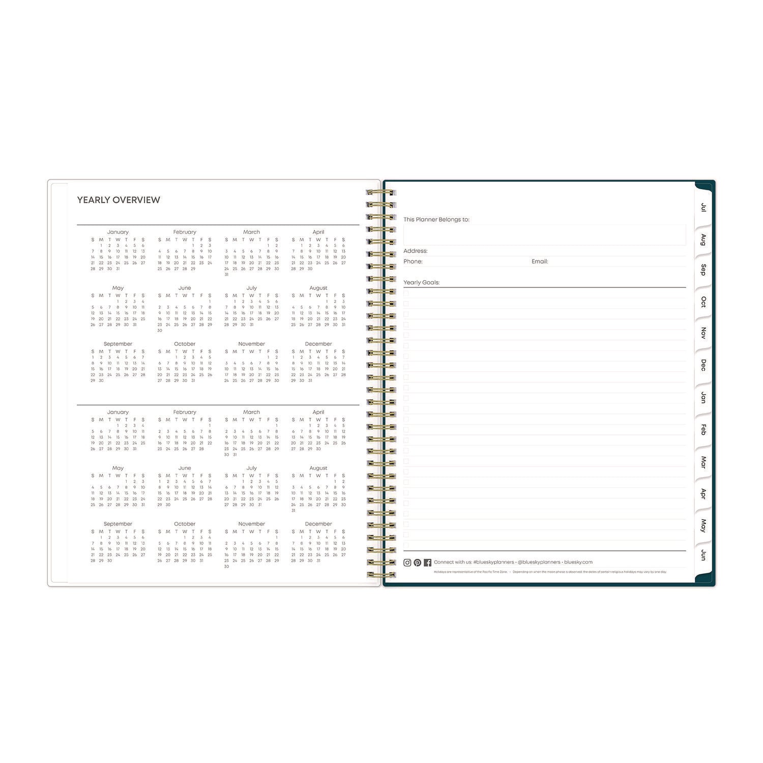 Greta Academic Year Weekly/Monthly Planner, Floral Artwork, 11.5 x 8, Green Cover, 12-Month (July-June): 2024 to 2025 Blue Sky® Flipcost