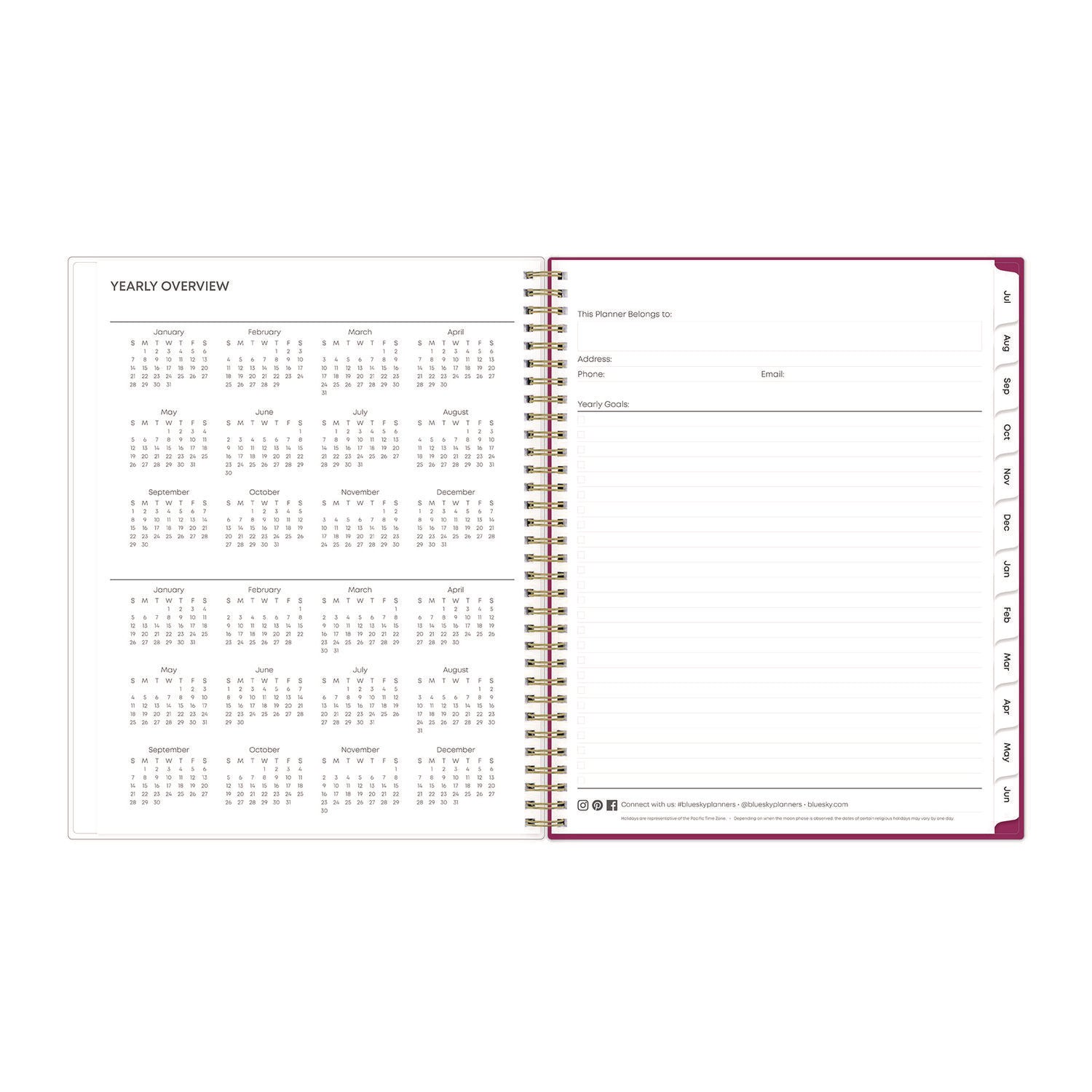 Blue Sky® Mahalo Academic Year Create-Your-Own Cover Weekly/Monthly Planner, Floral Artwork, 11 x 8.5, 12-Month (July-June): 2024-2025