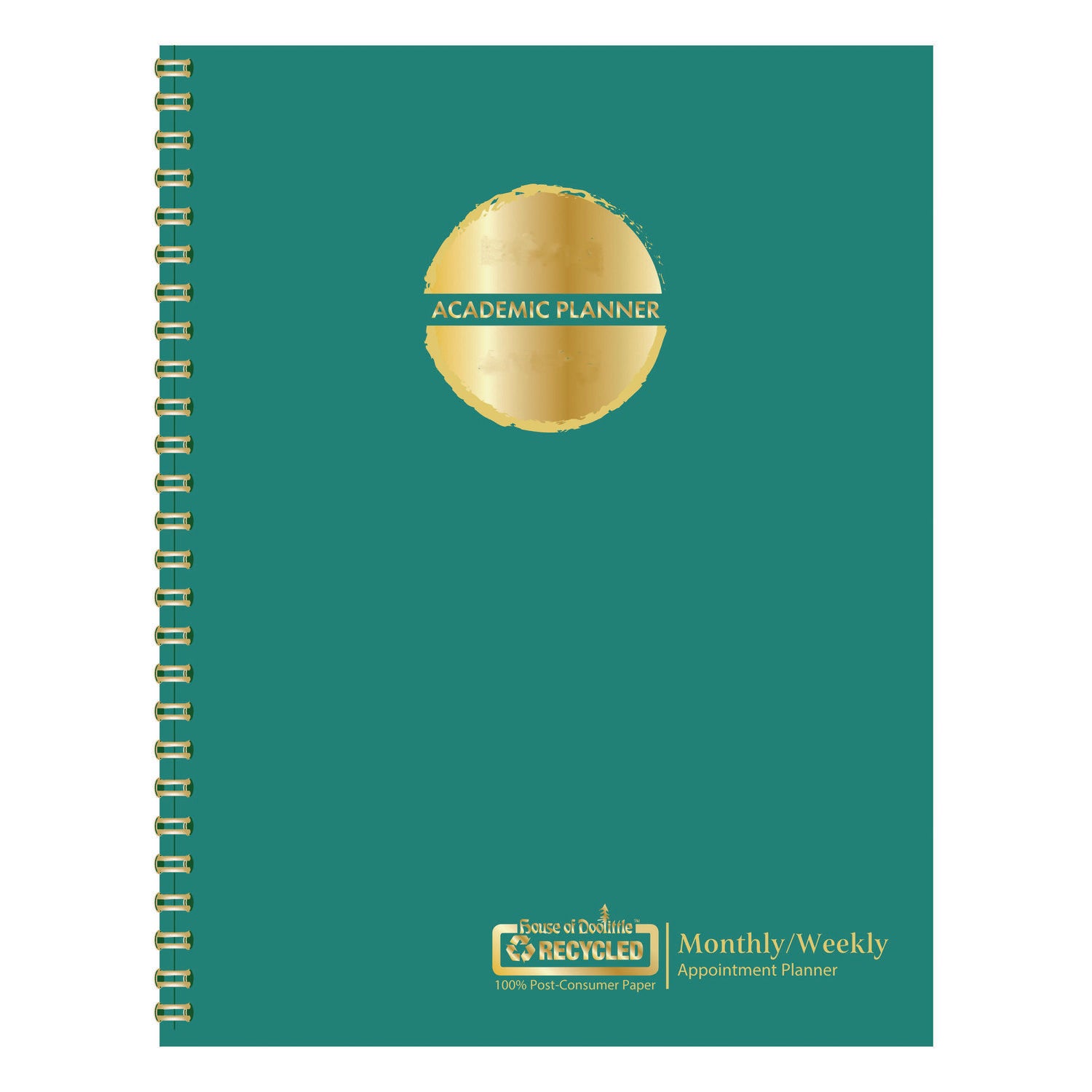 100% Recycled MonoBright Monthly/Weekly Planner, 11 x 8.5, Green/Gold Cover, 12-Month (July to June): 2024 to 2025 House of Doolittle™ Flipcost