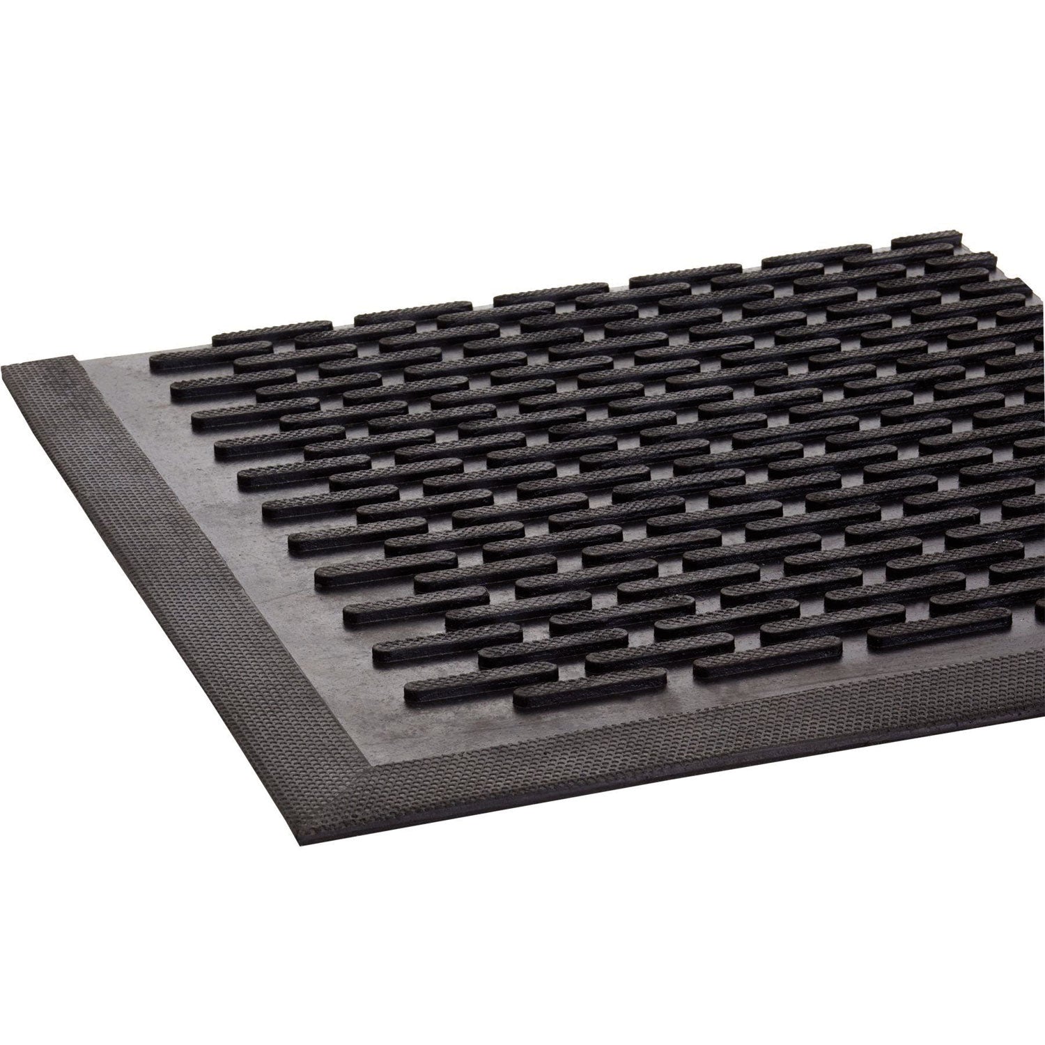 Crown Crown-Tred Indoor/Outdoor Scraper Mat, Rubber, 43.75 x 66.75, Black