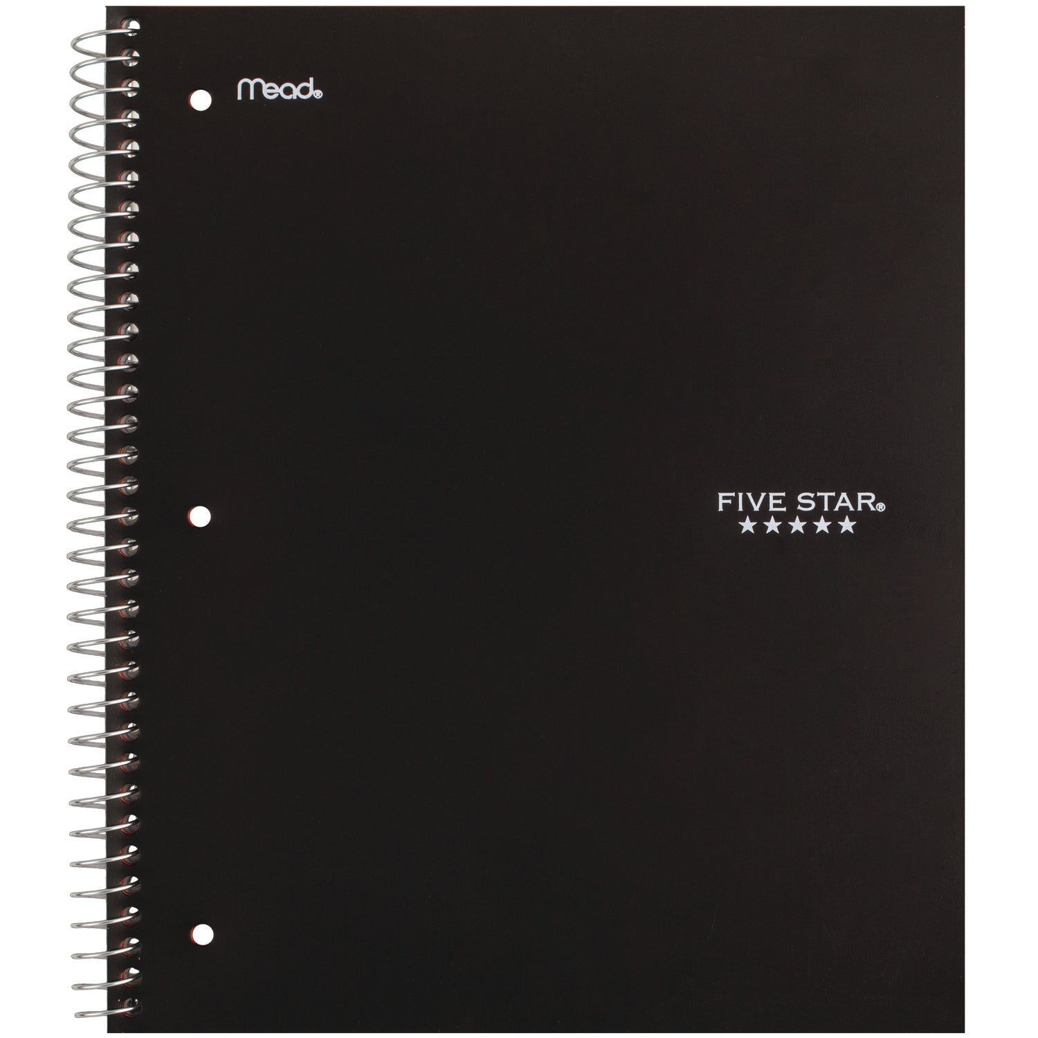 Wirebound Notebook, 1-Subject, Wide/Legal Rule, Black Cover, (100) 10. x 8.63 Sheets Five Star® Flipcost