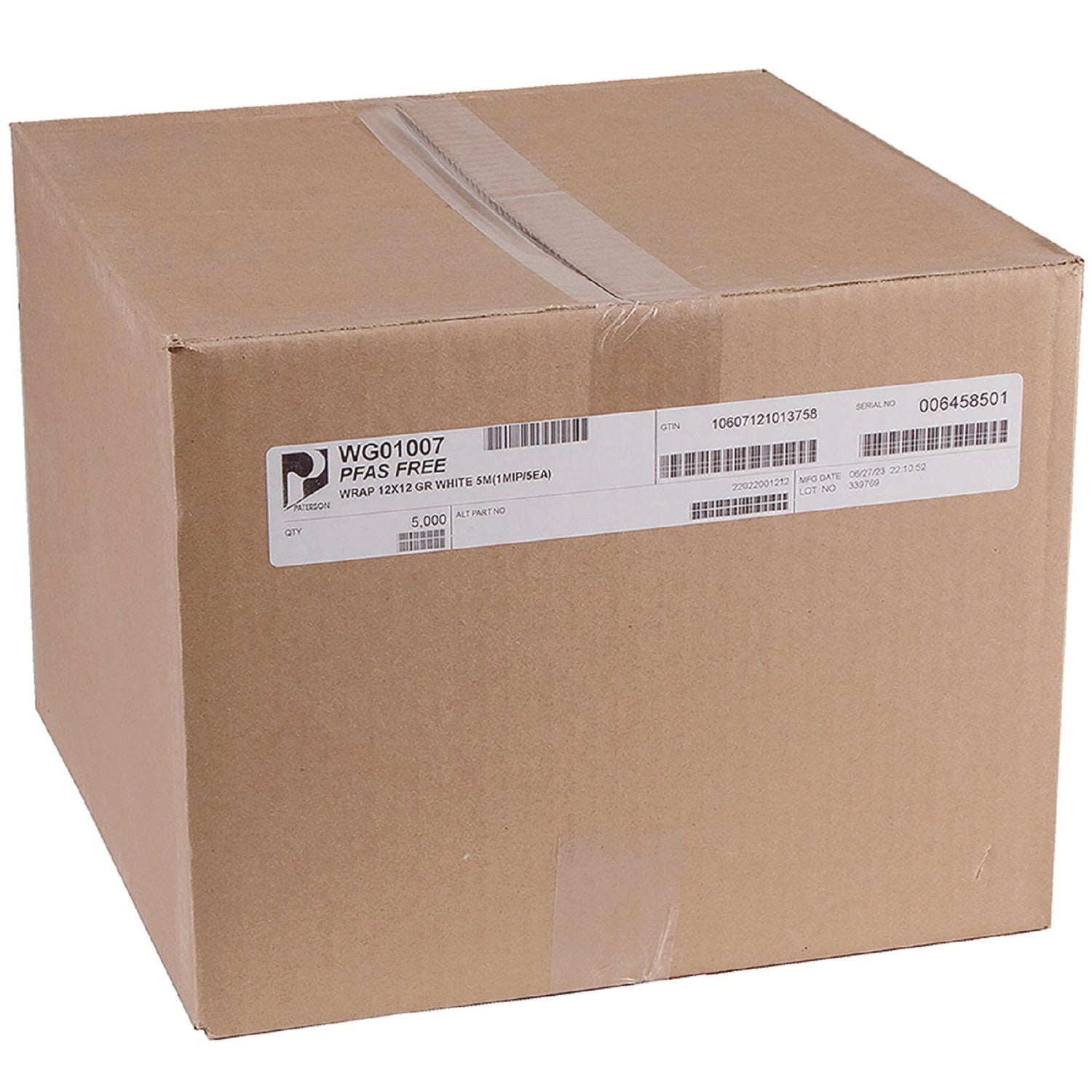 Grease-Resistant Food Wrap, 12" x, 12", White, 5,000/Carton Paterson Flipcost