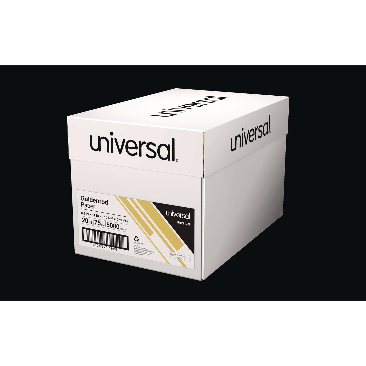 Universal® Deluxe Colored Paper, 20 lb Bond Weight, 8.5 x 11, Goldenrod, 500/Ream