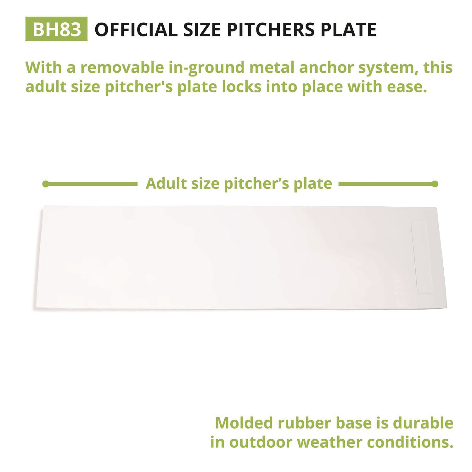 Official Size Pitcher's Plate with Anchor, 24" x 6" Champion Sports Flipcost